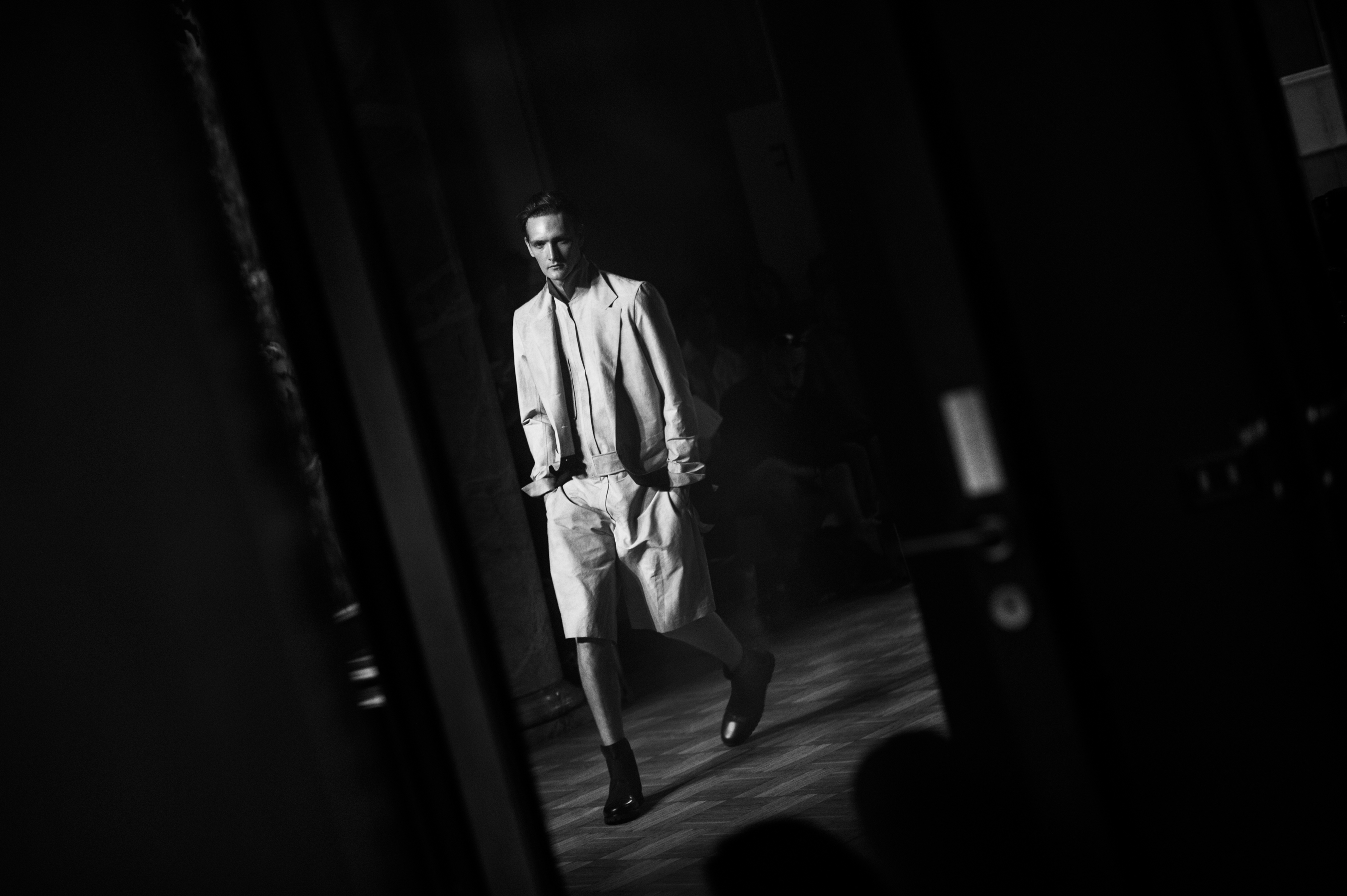 Male model Yannick Abrath on the runway