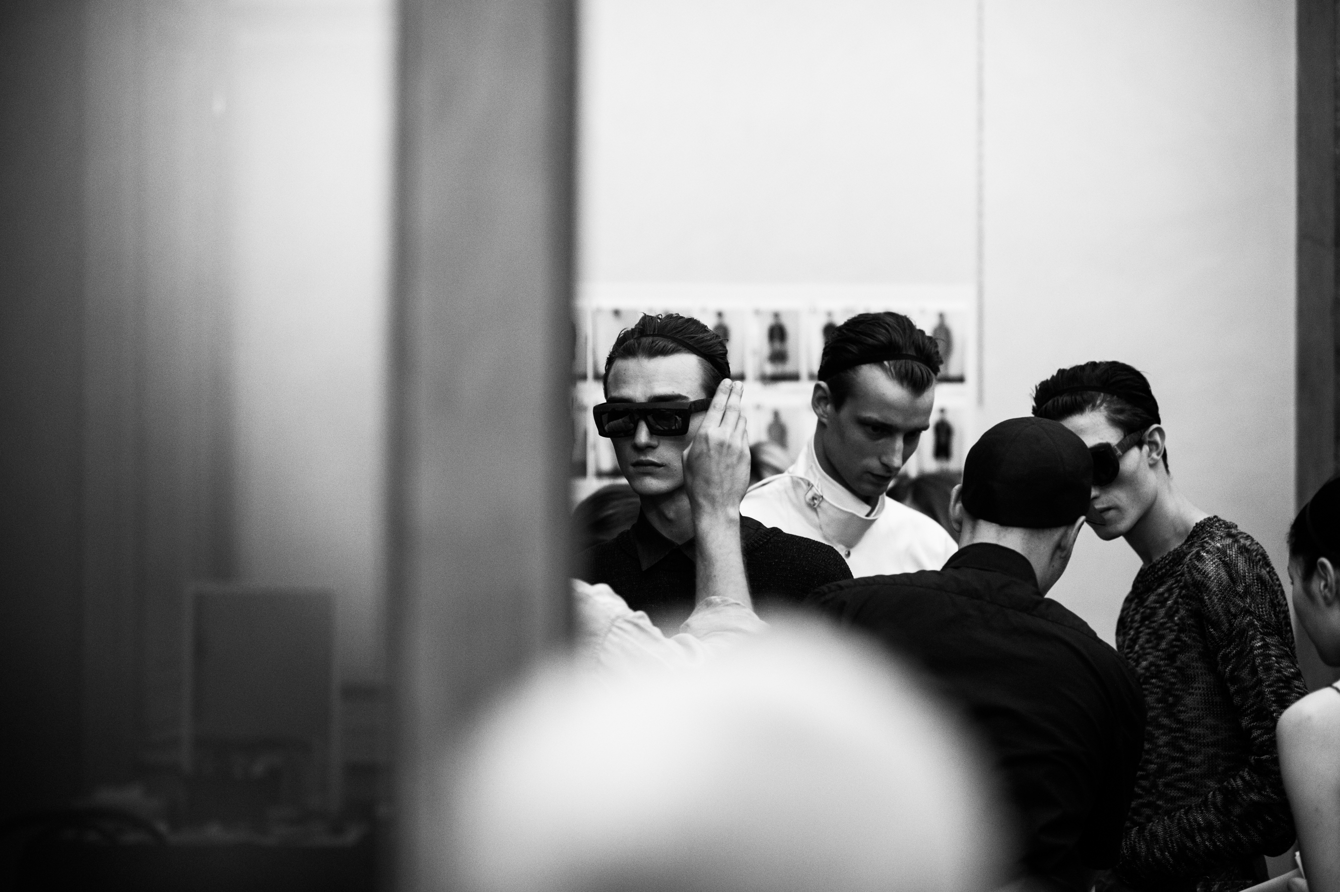 Male models before fashion show