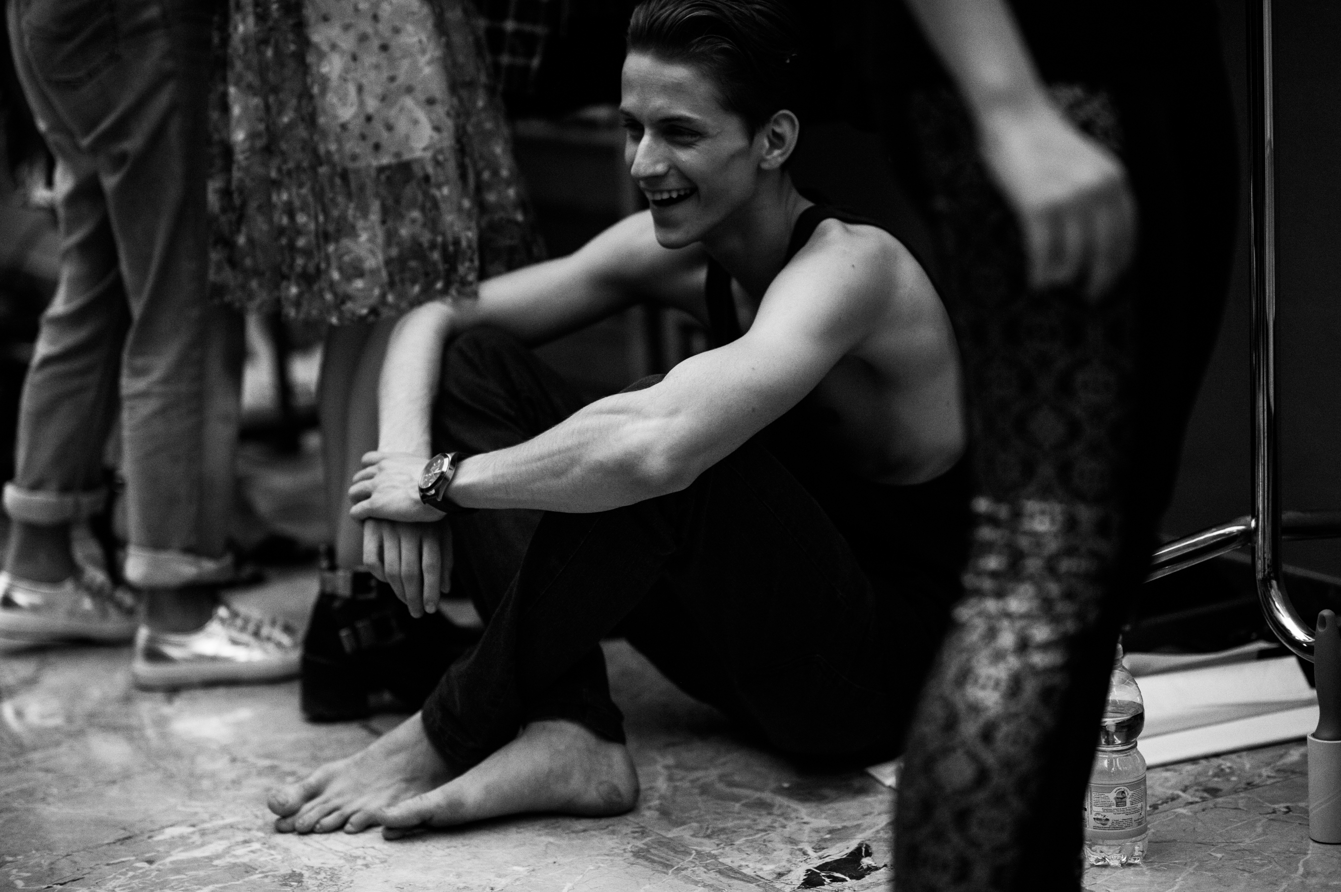 Male model Nicholas Costa laughing