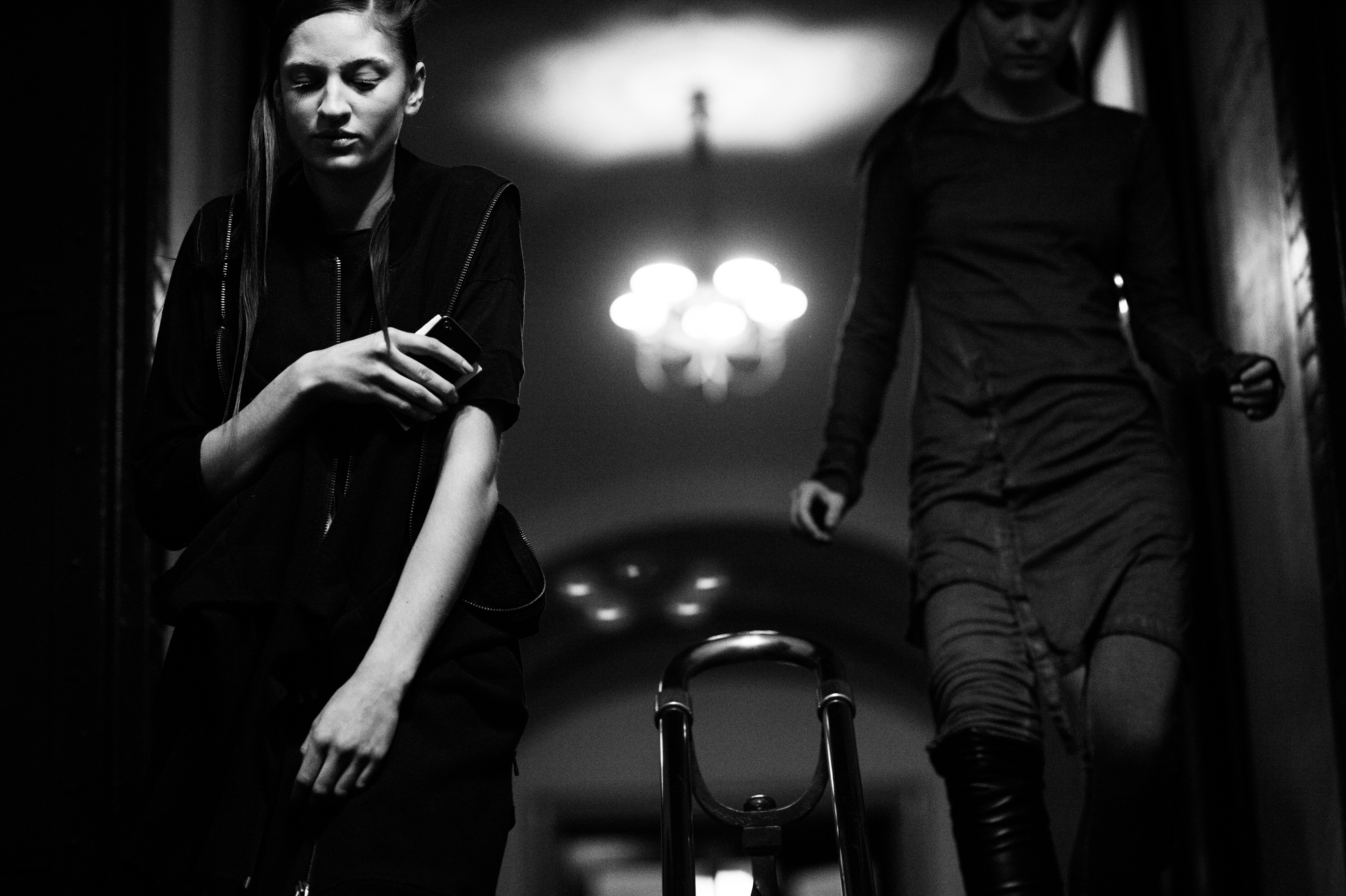 Danish models before a fashion show