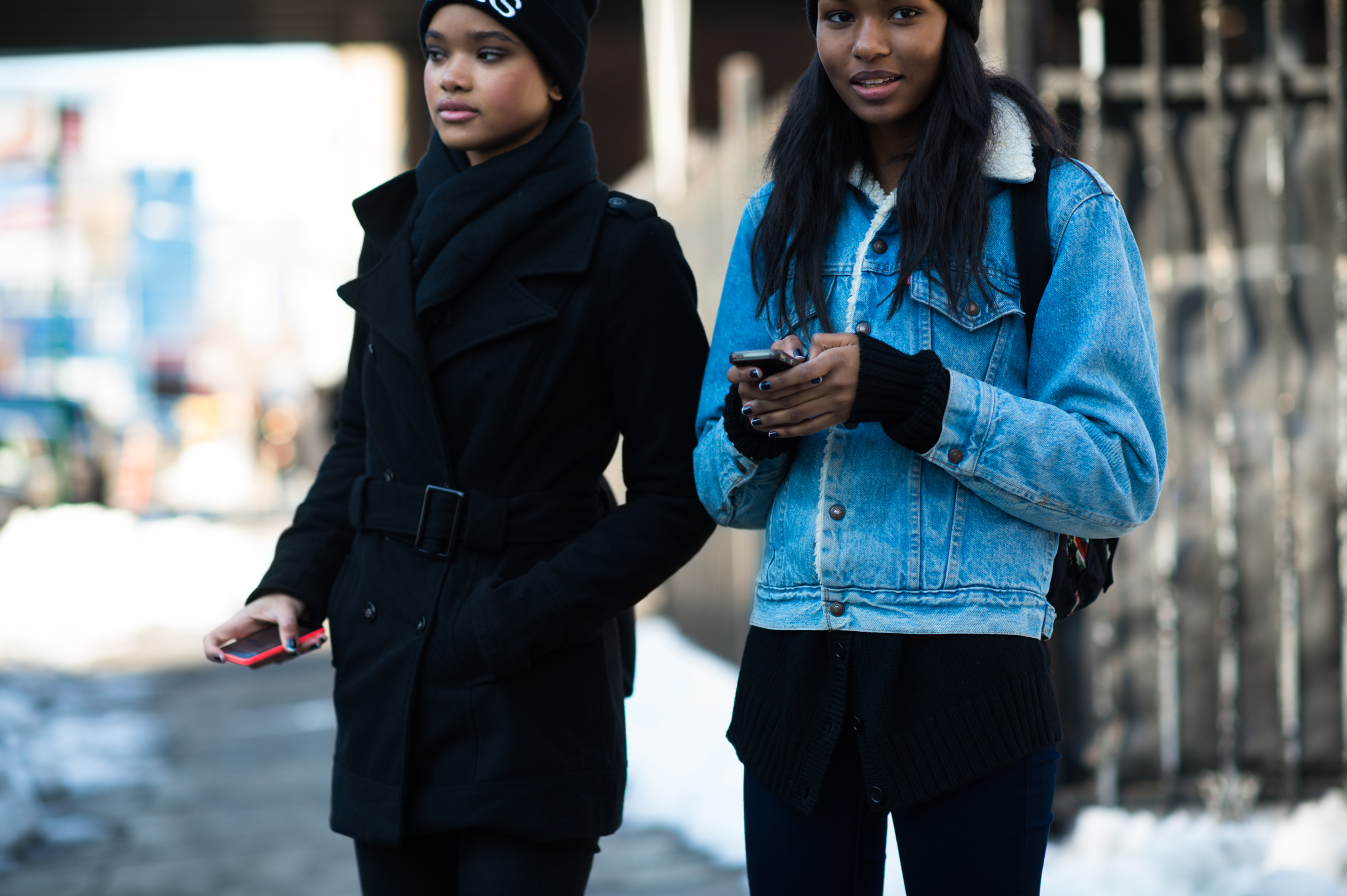 Two models after a fashion show