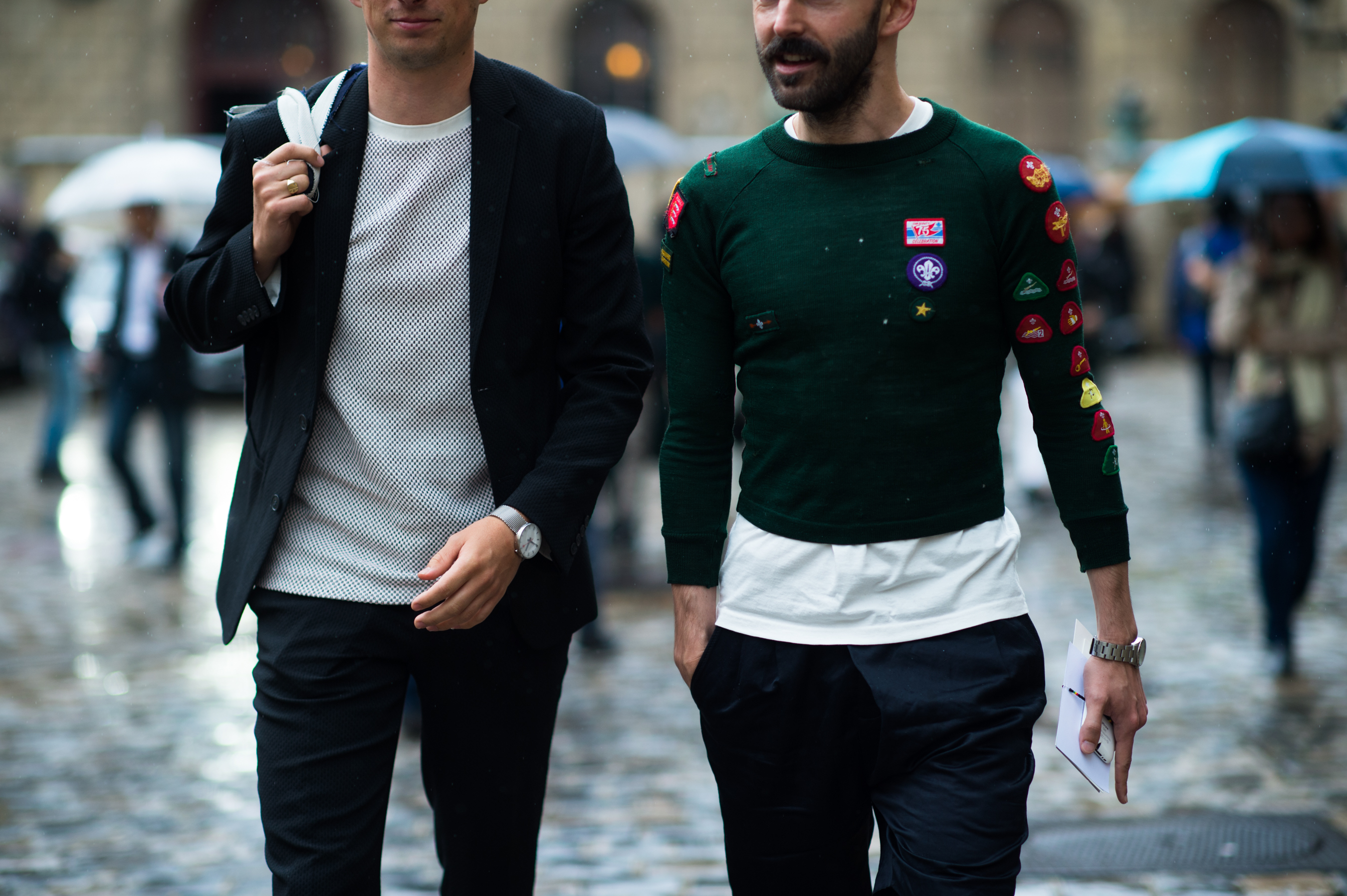 Two men after a fashion show