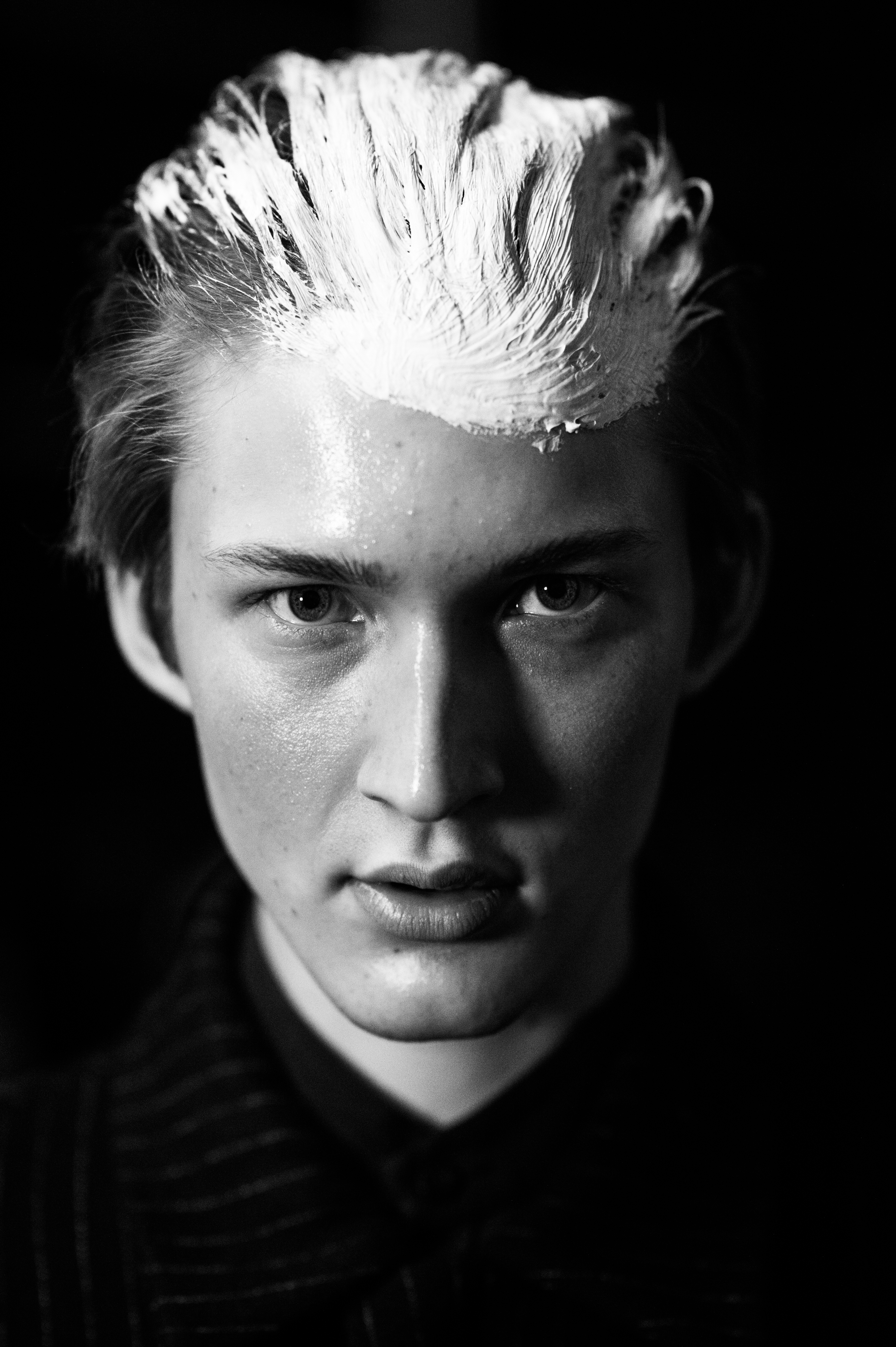 Male model portrait before fashion show