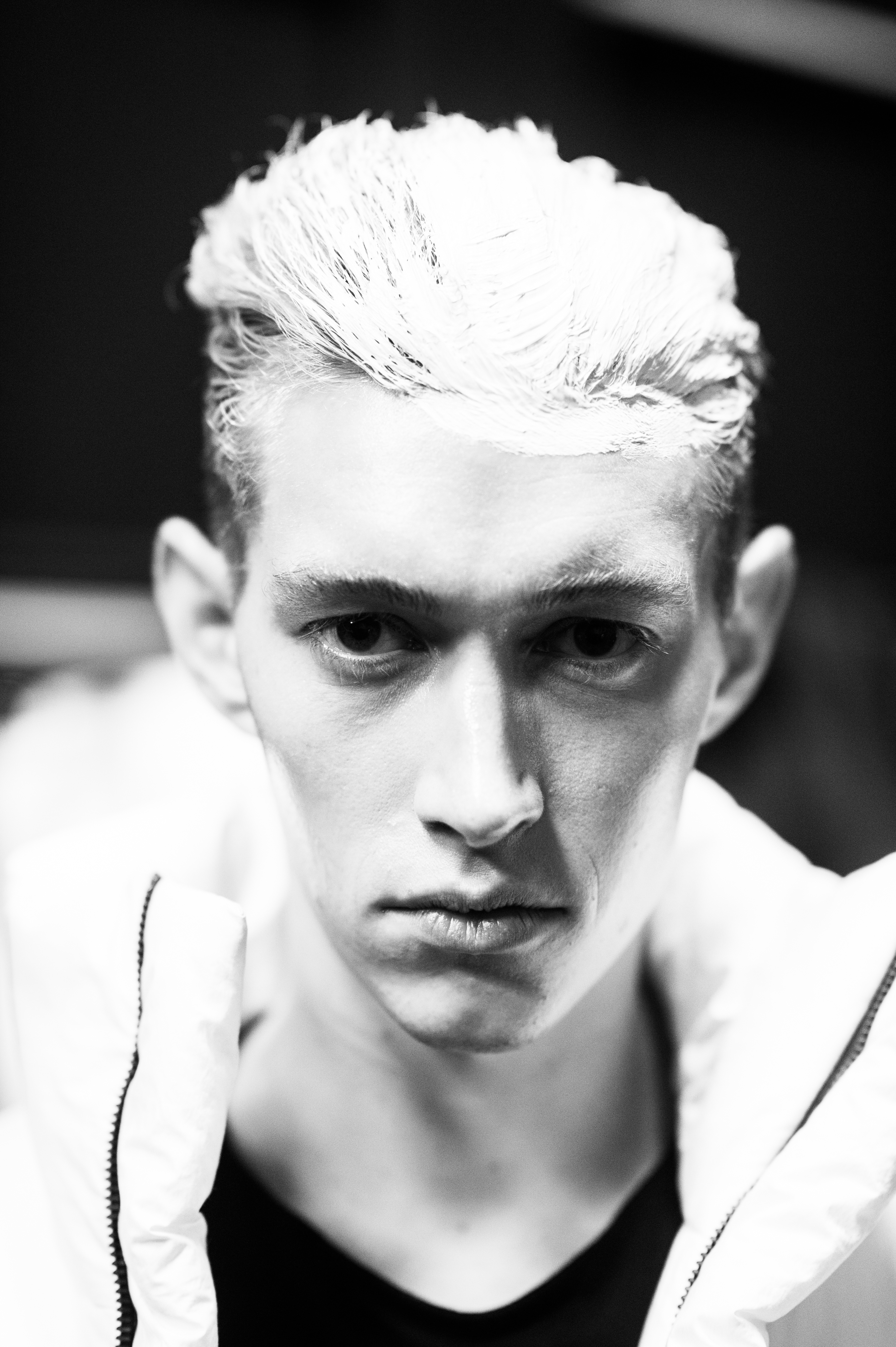 Male model portrait before a fashion show