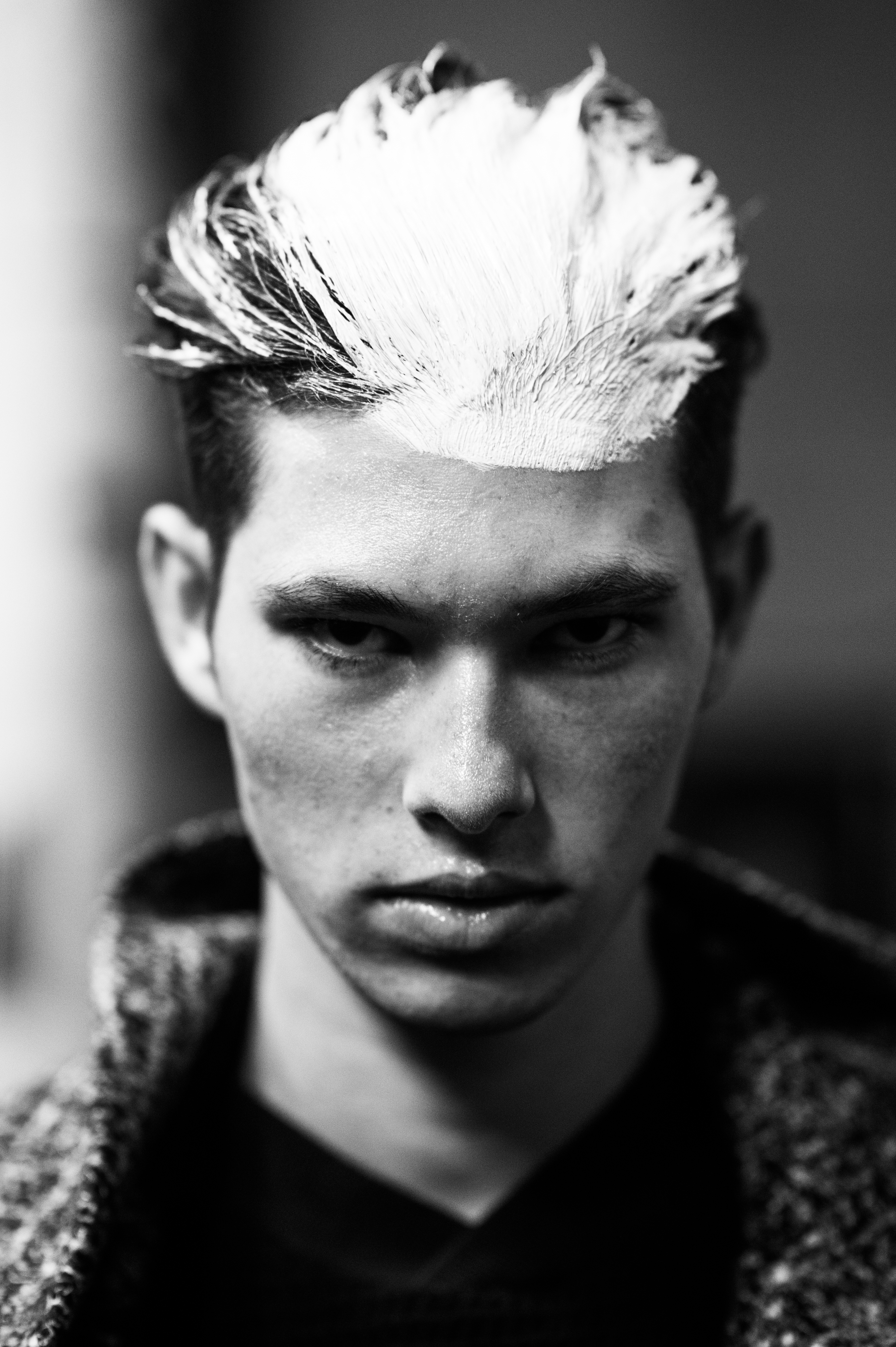 Male model portrait before a fashion show