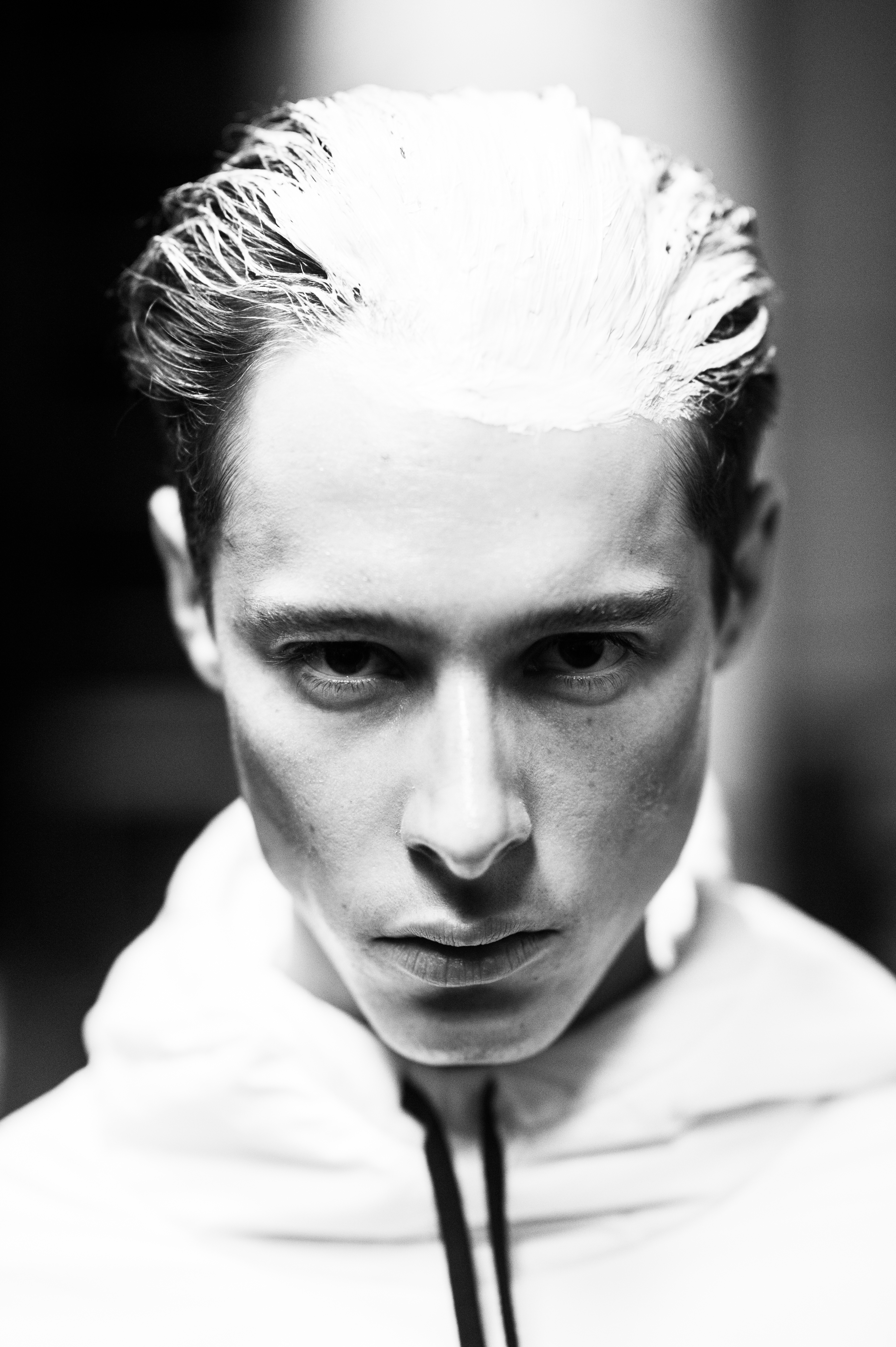 Male model portrait before a fashion show