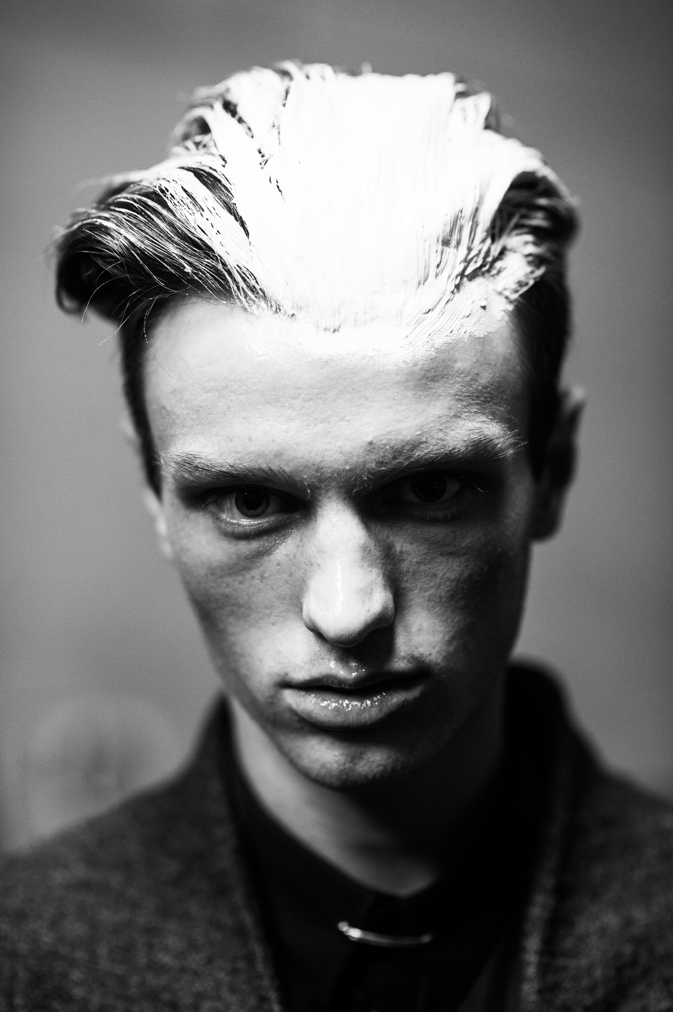 Male model portrait before a show