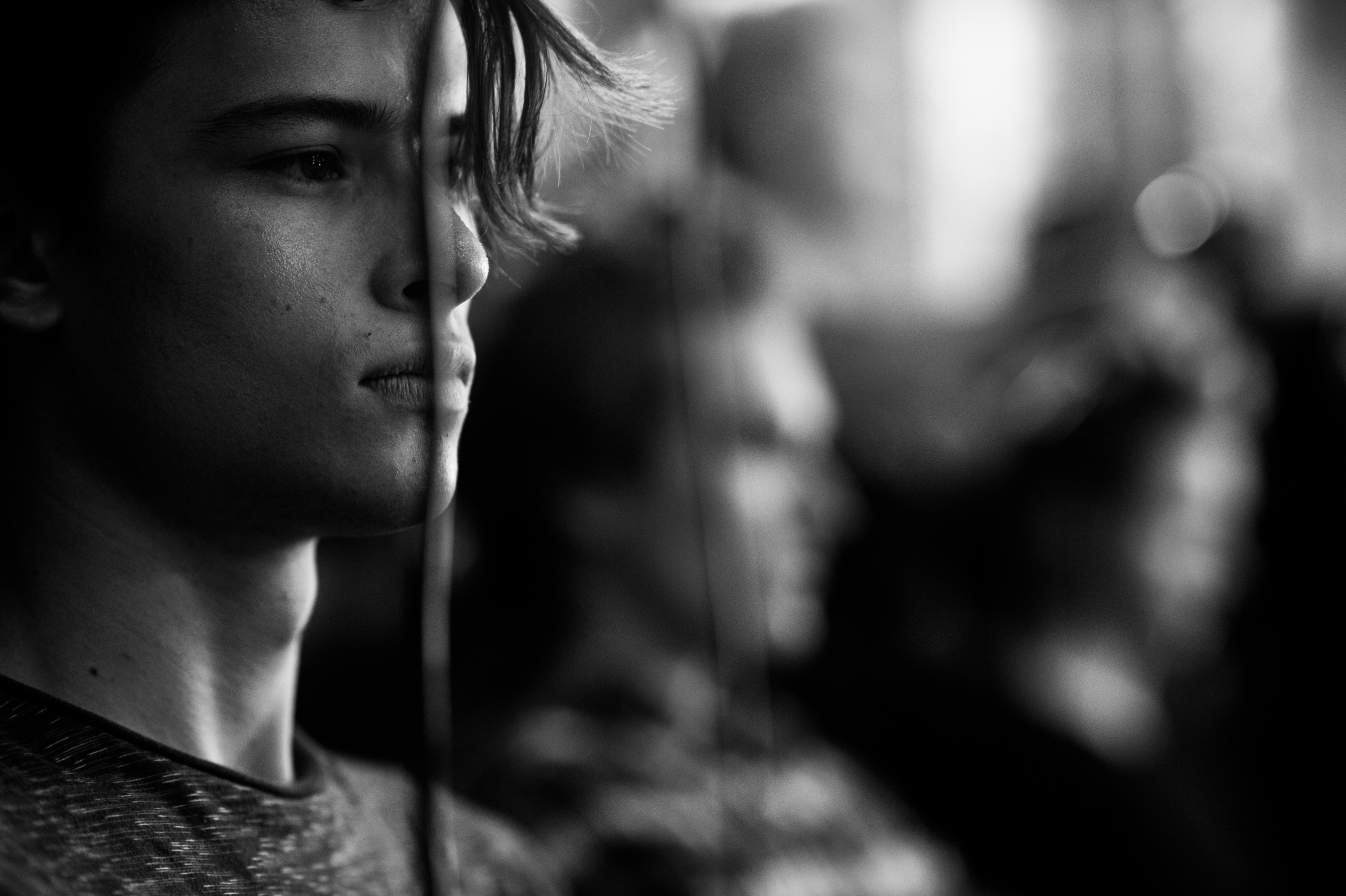 Male model in hair and makeup
