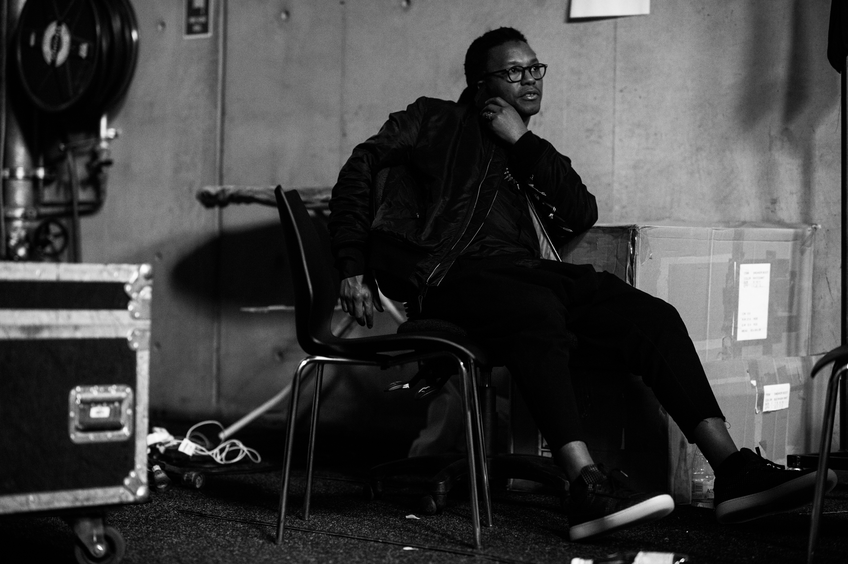 Lupe Fiasco before a fashion show