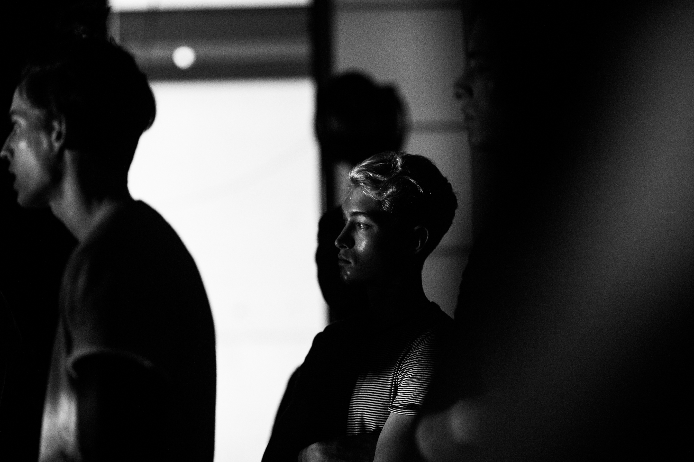 Male model before the fashion show
