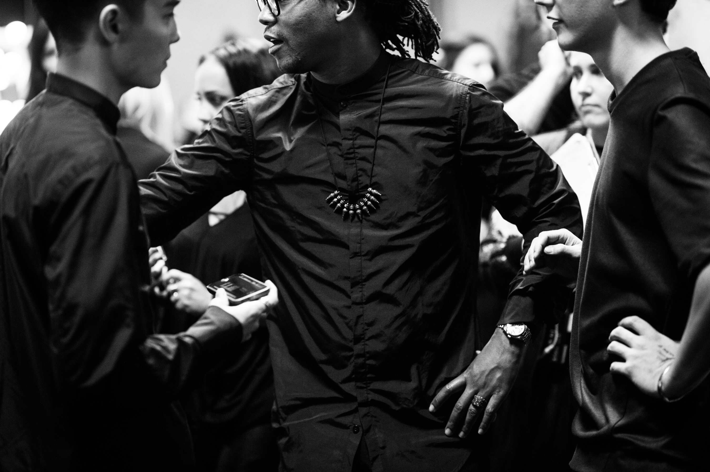 Lupe Fiasco before a fashion show