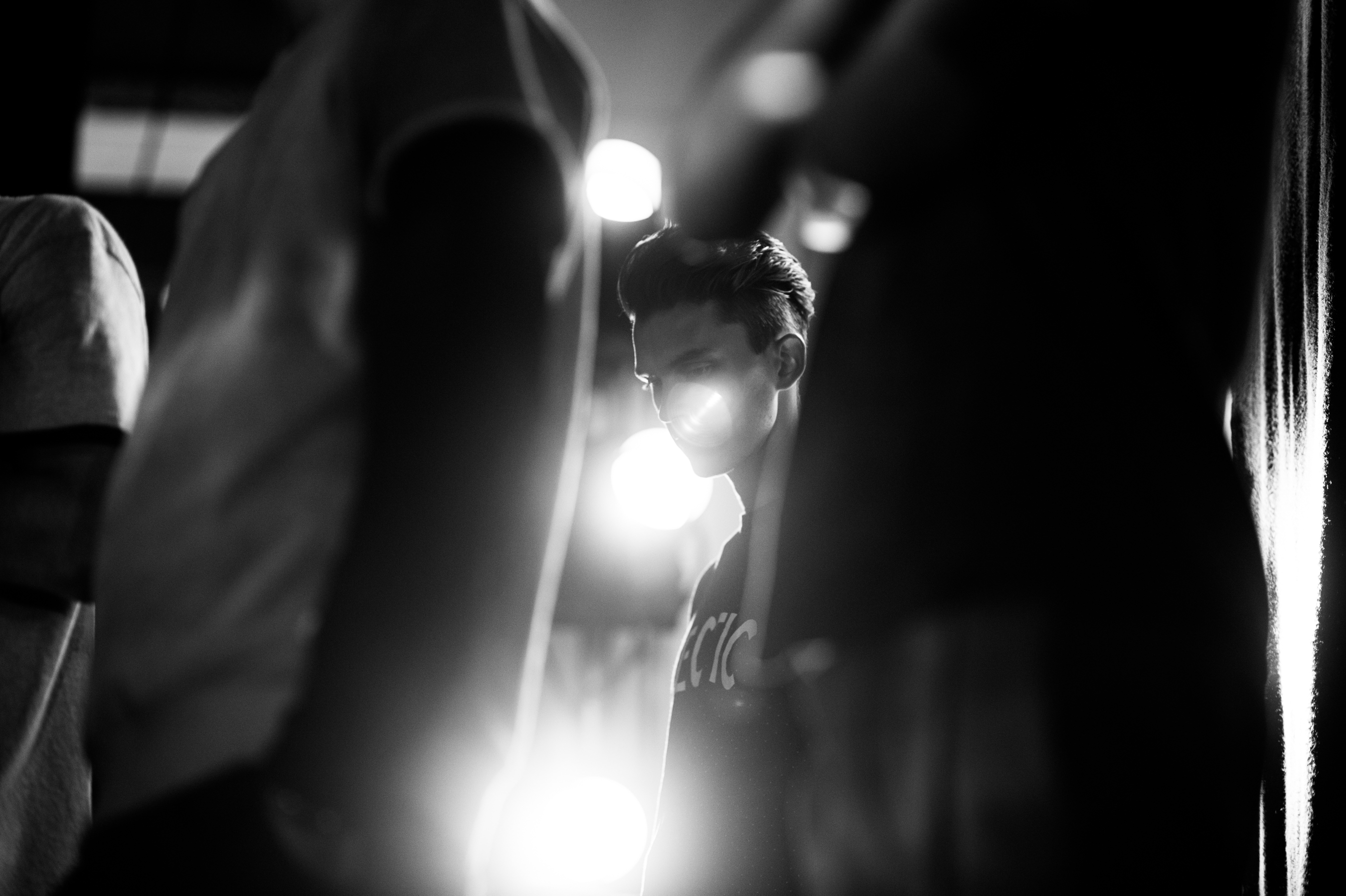 Male model before a fashion show