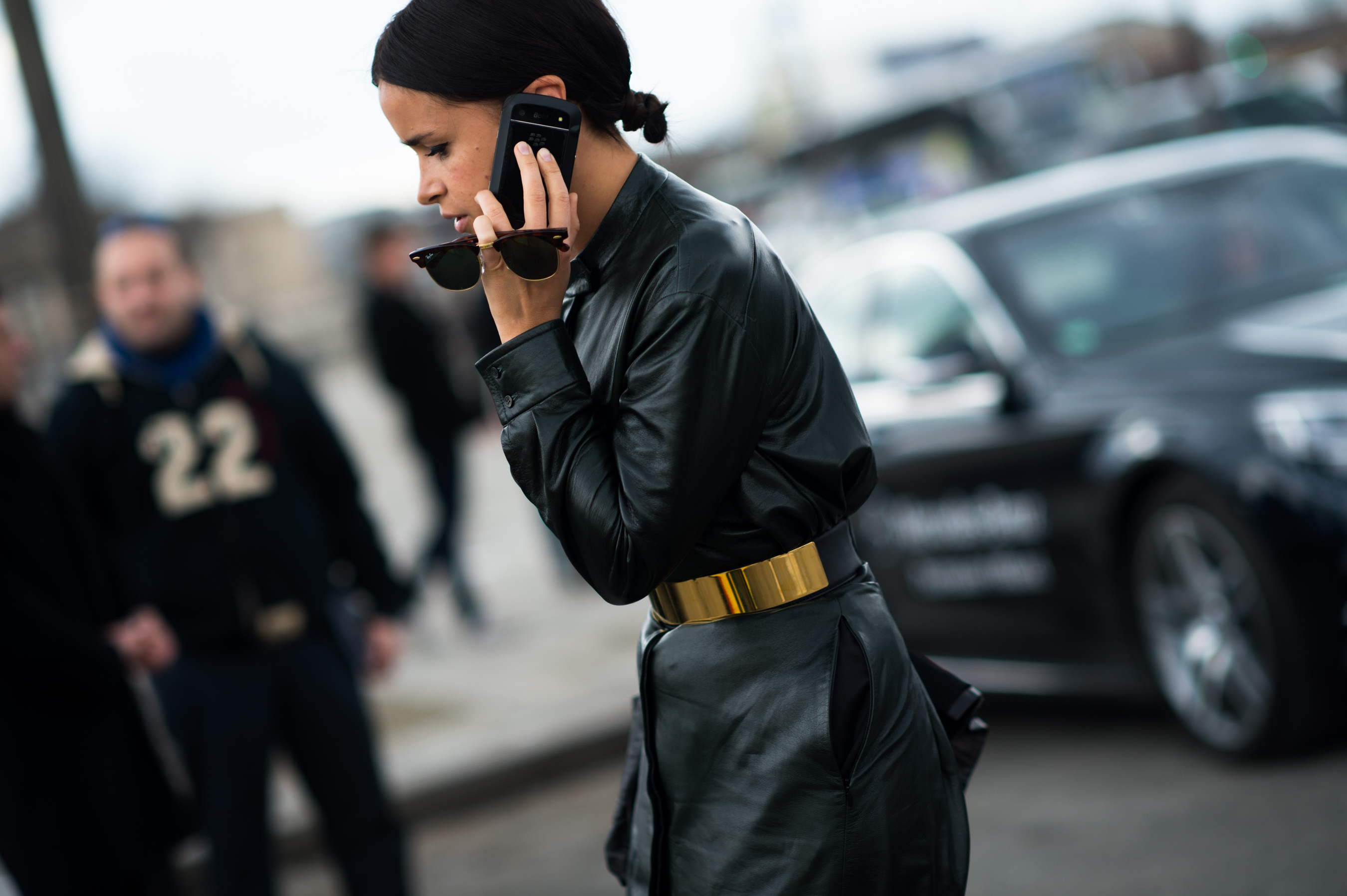 Buro 24/7 Editor wearing green leather