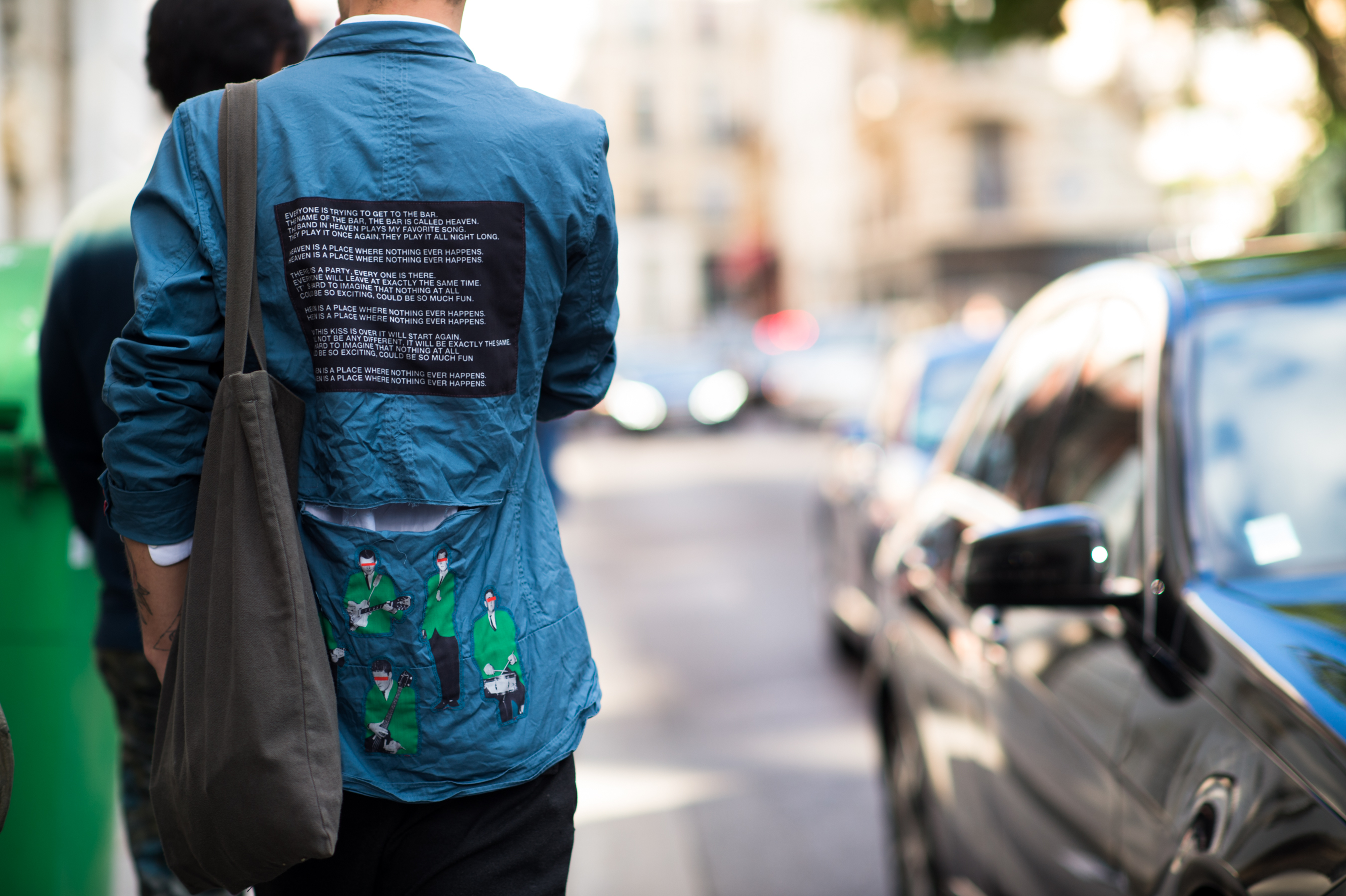 Man wearing an amazing pathwork jacket