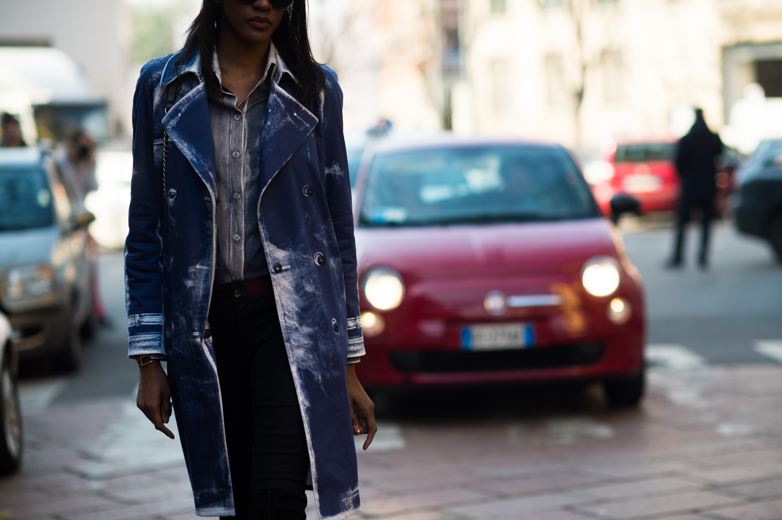 Woman wearing a cool coat