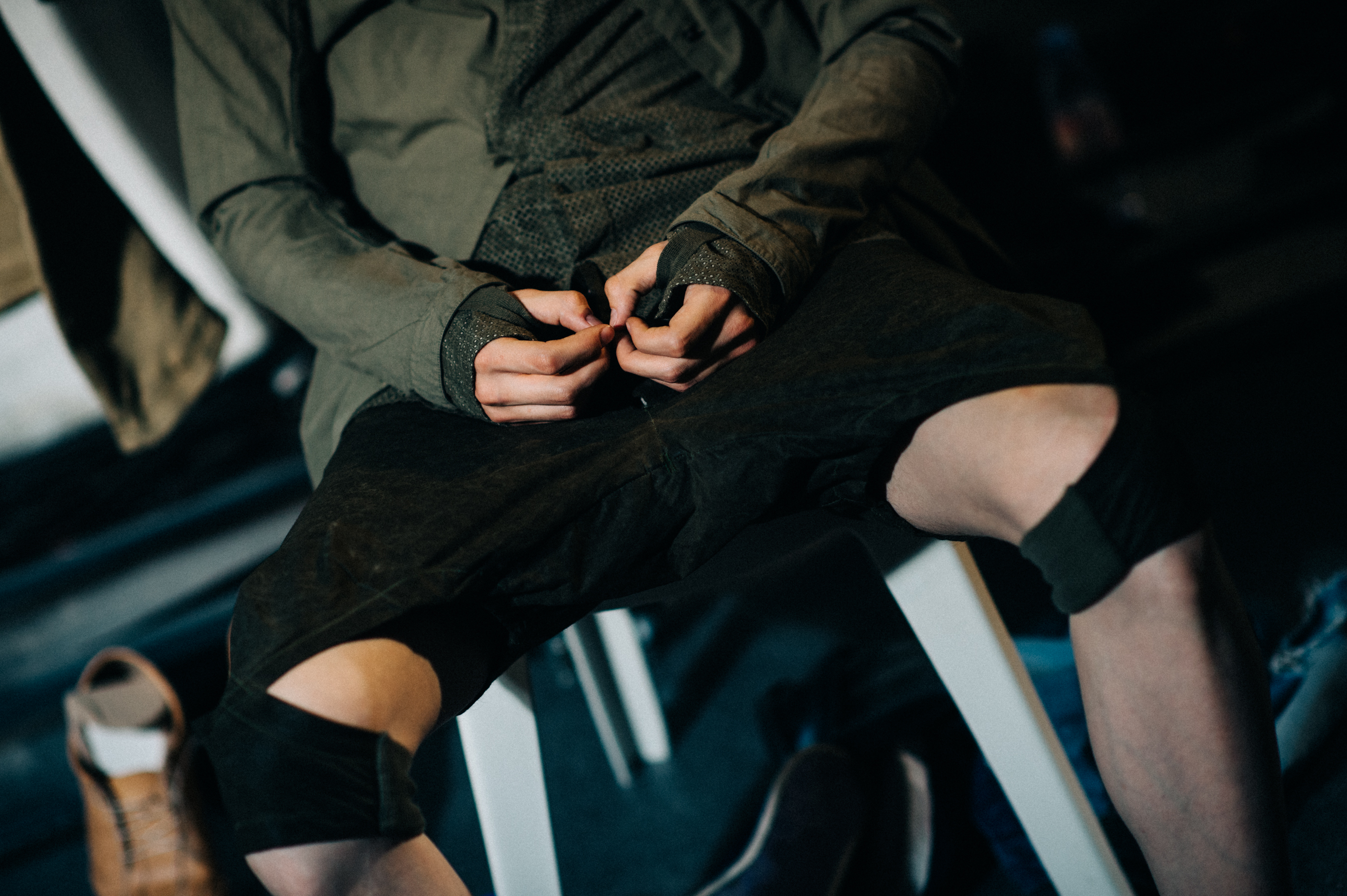 Male model before the show