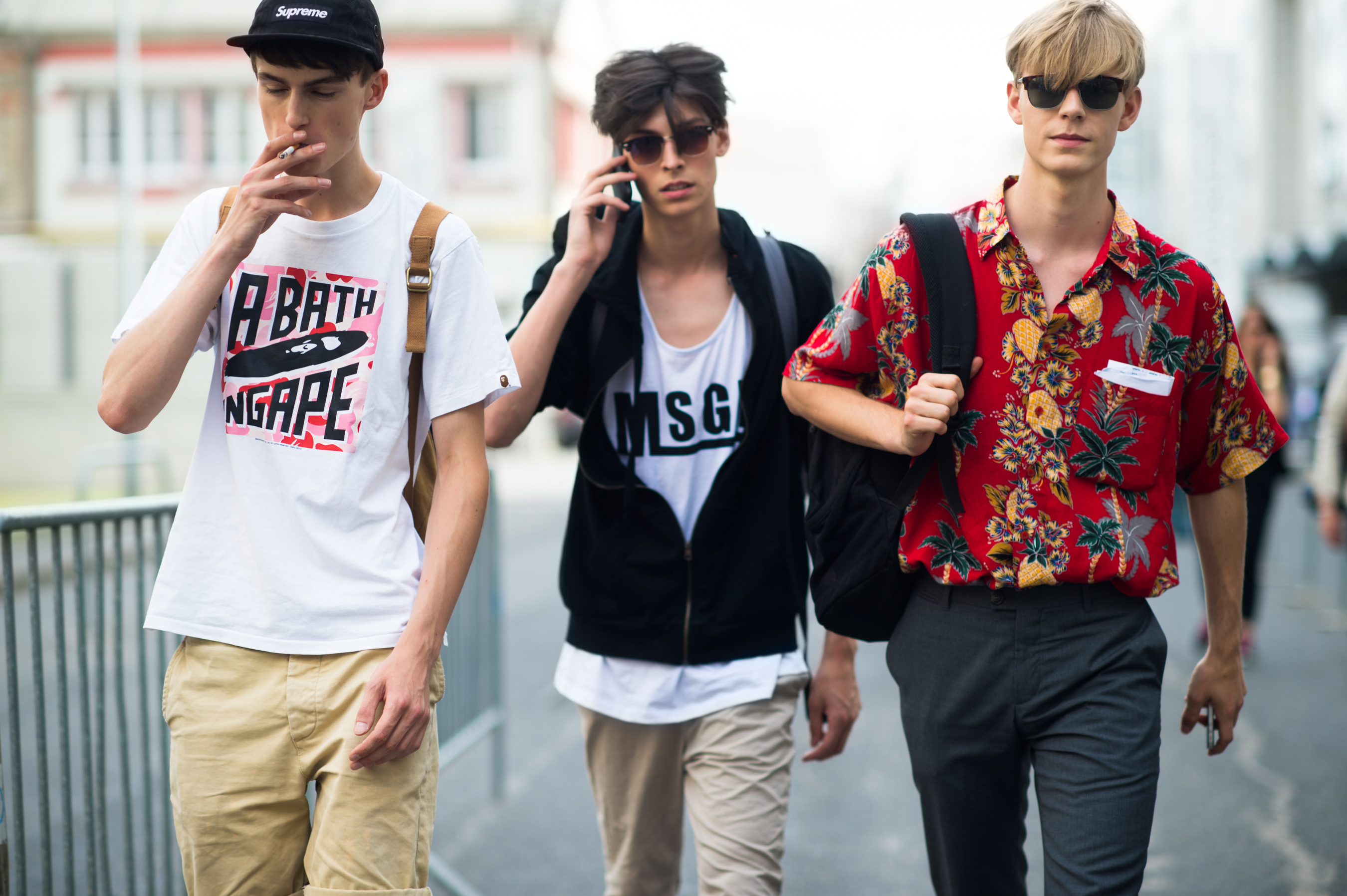Three male models in France