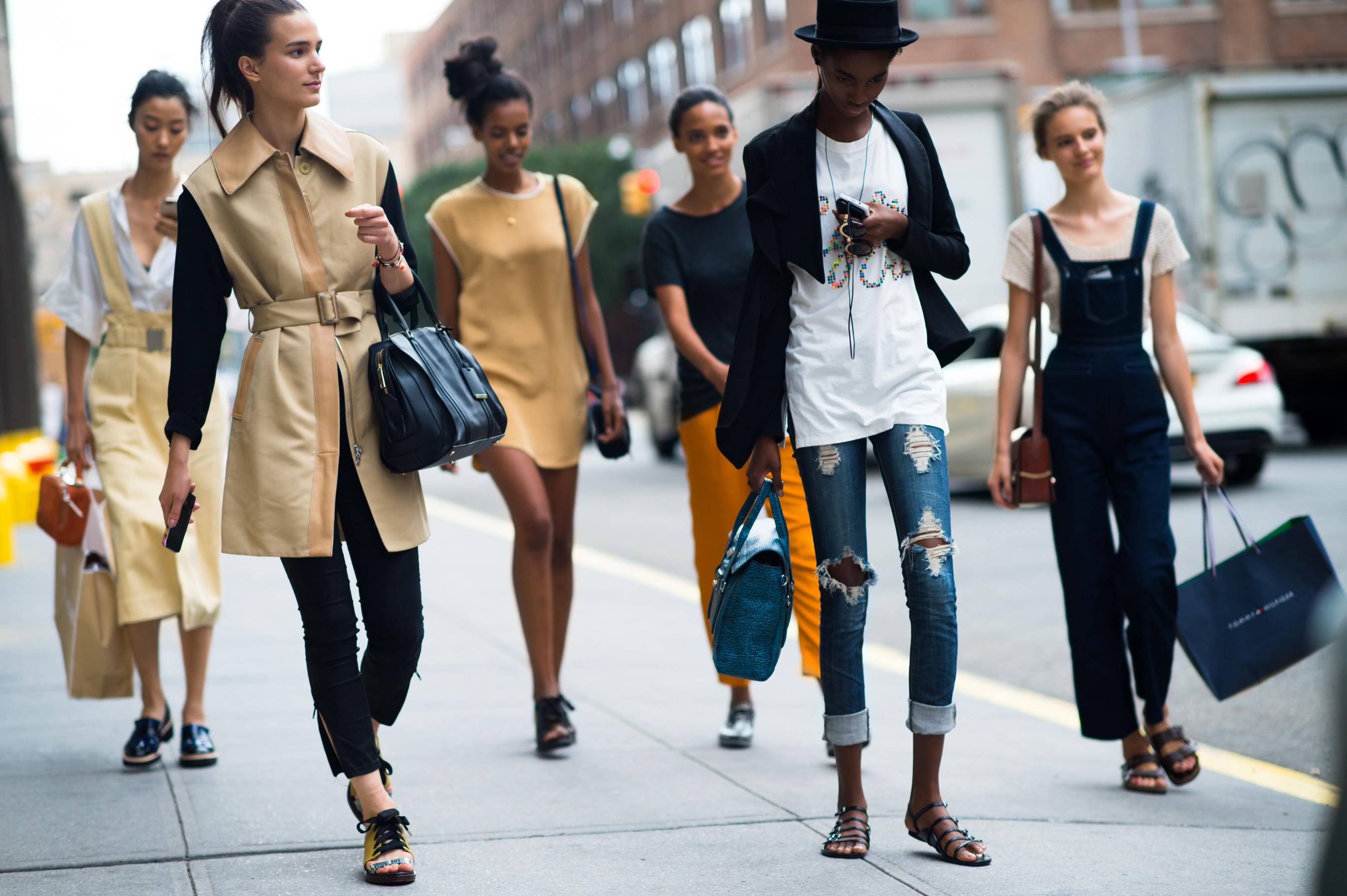 Group of models after a fashion show