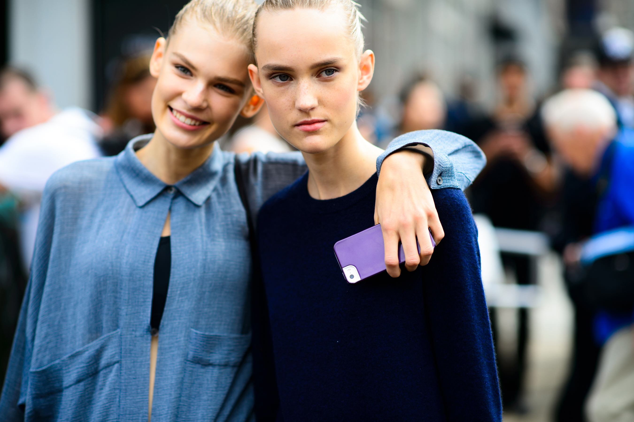 Two models after a fashion show