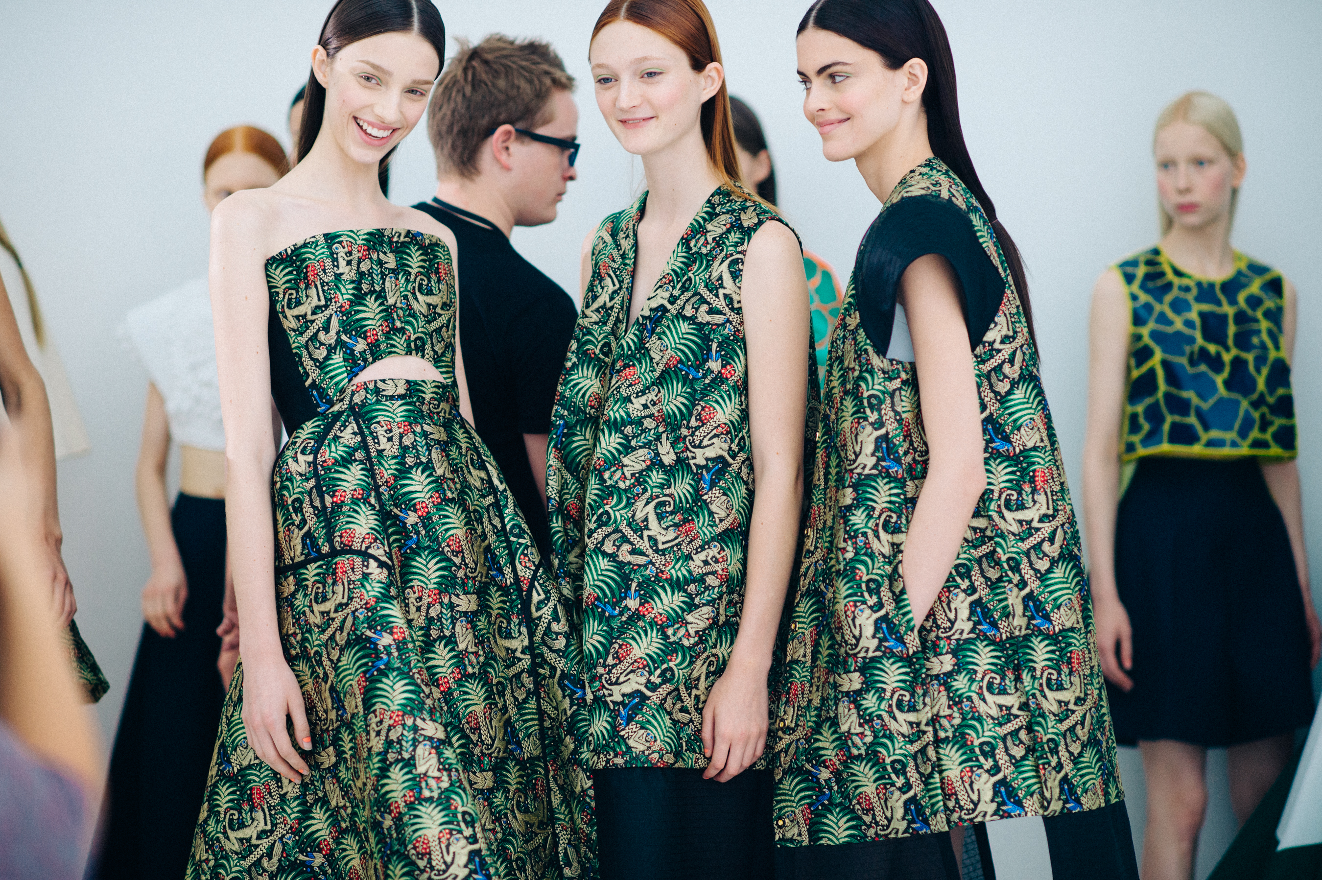 Three models before the fashion show