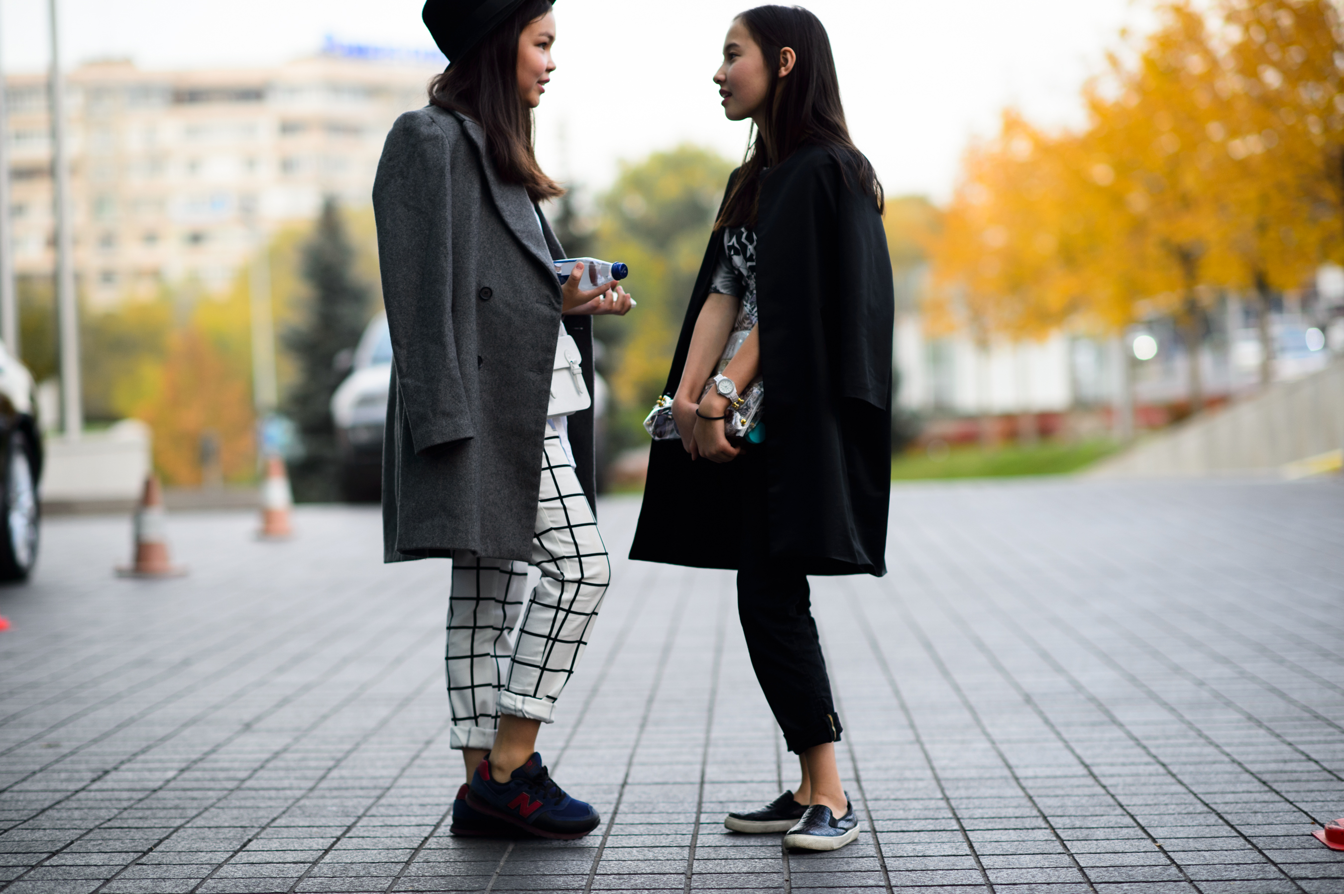 Two Kazakh girls at Esentai Tower