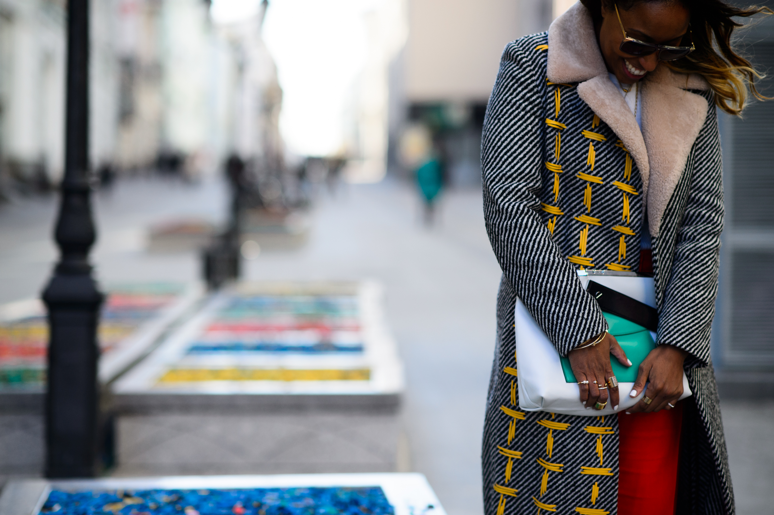 Bermudan-American editor wearing Fendi and Dior