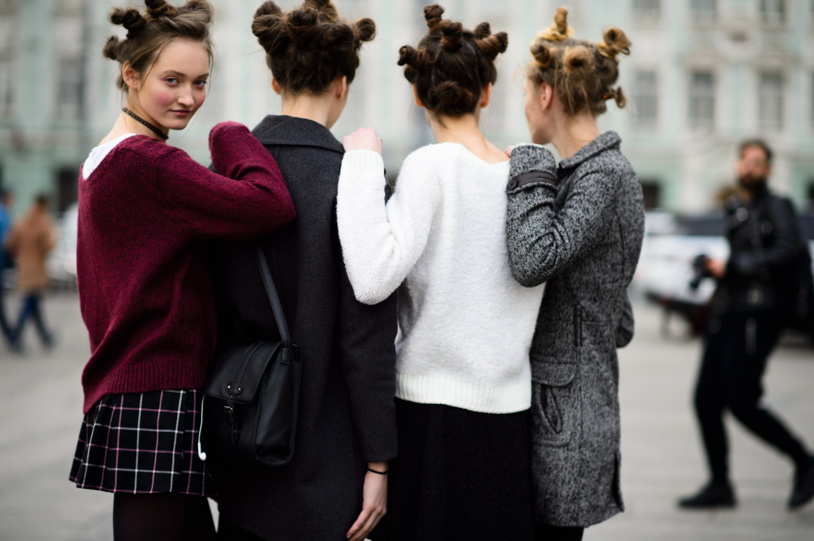 Four Russian models with cute hair