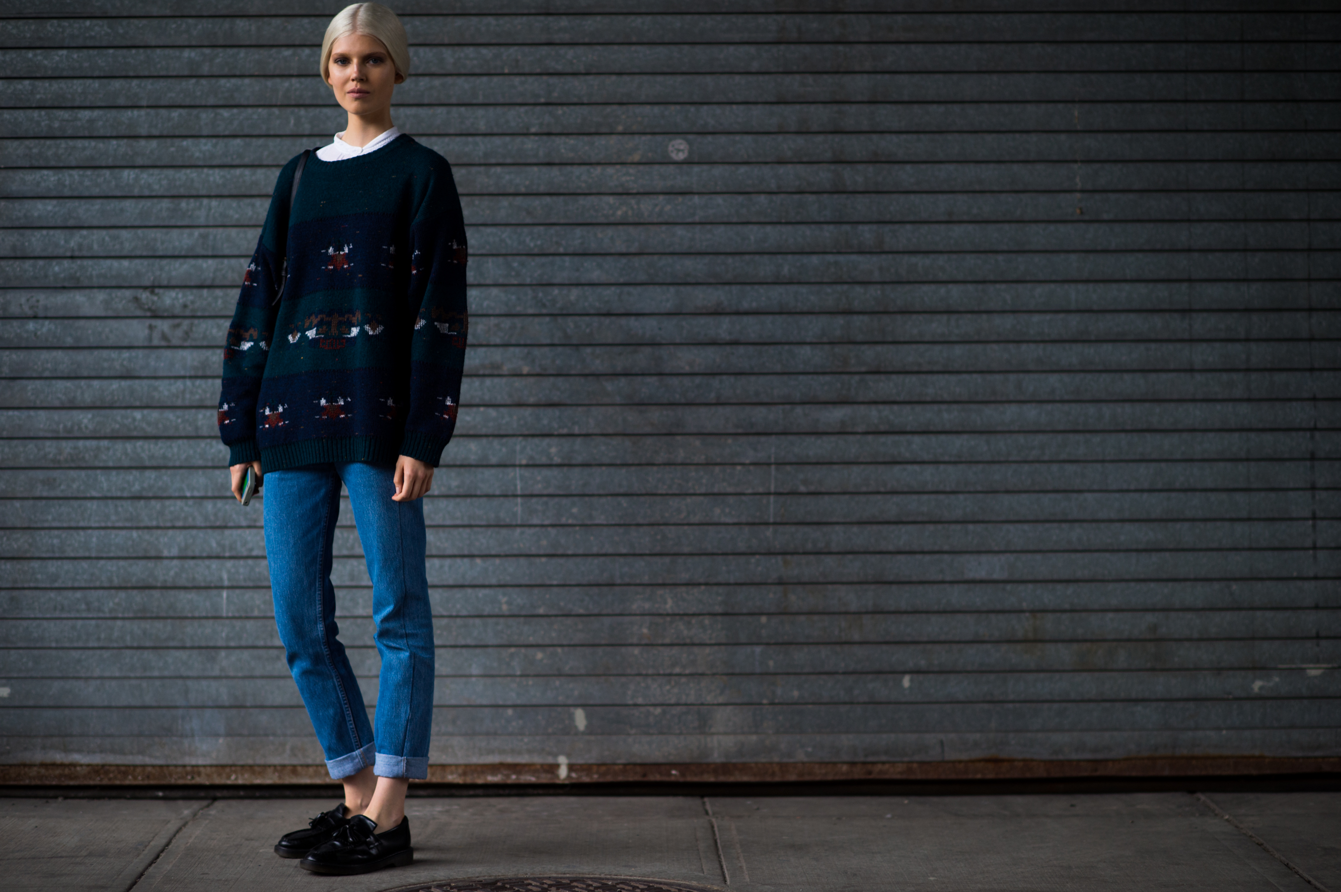 Polish model wearing a winter sweater