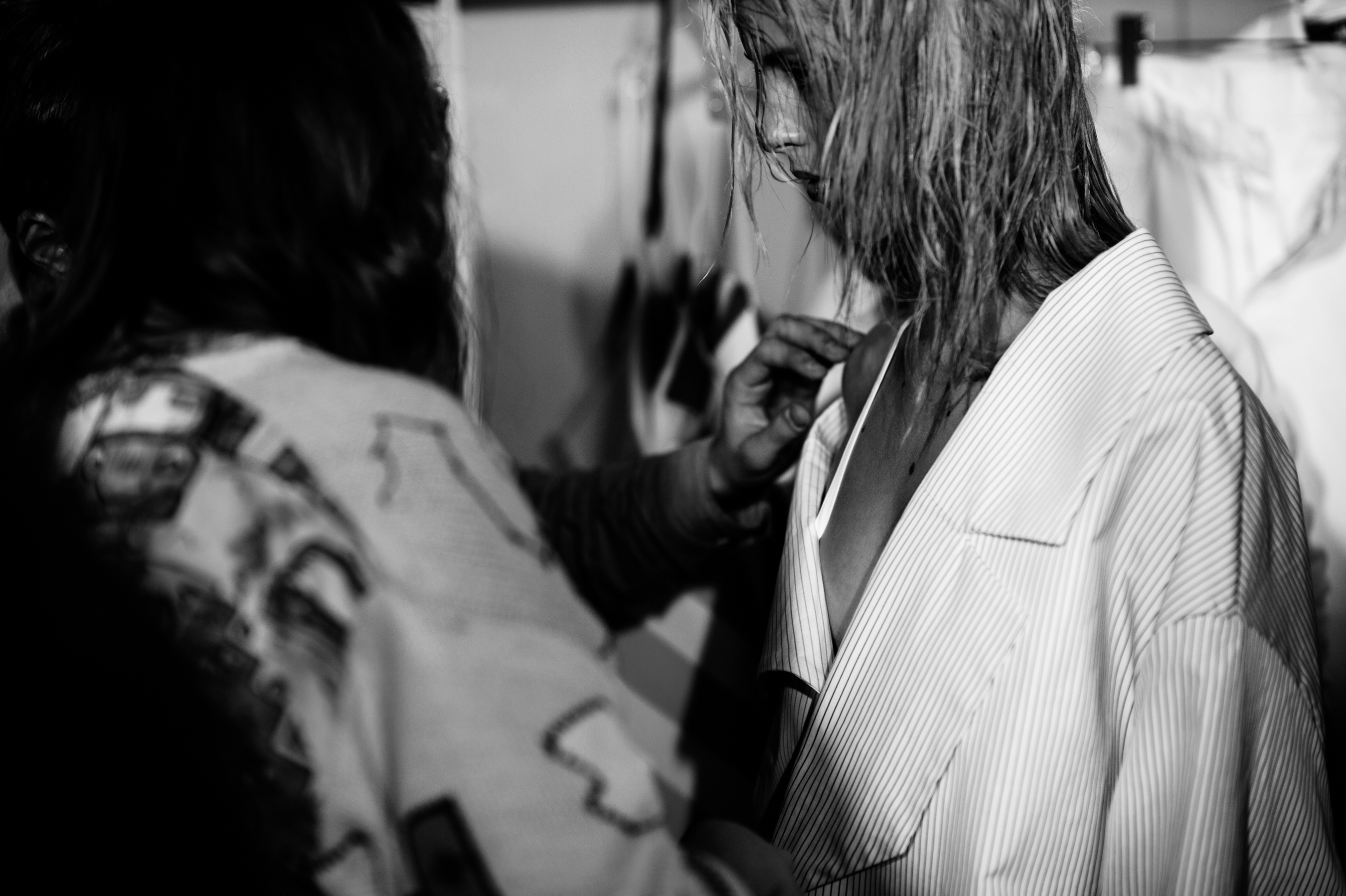 Model Olivia David before the show