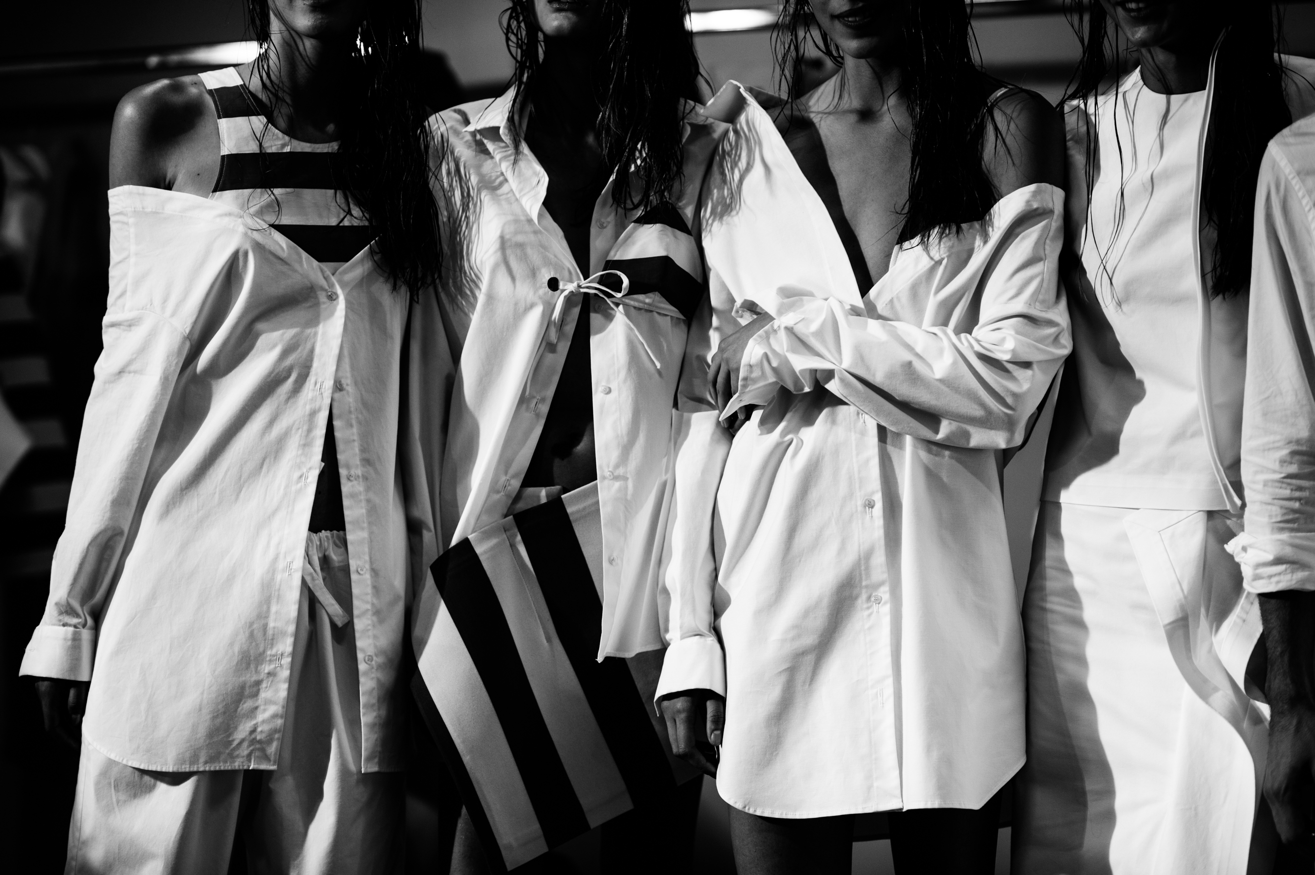 Four models before a show