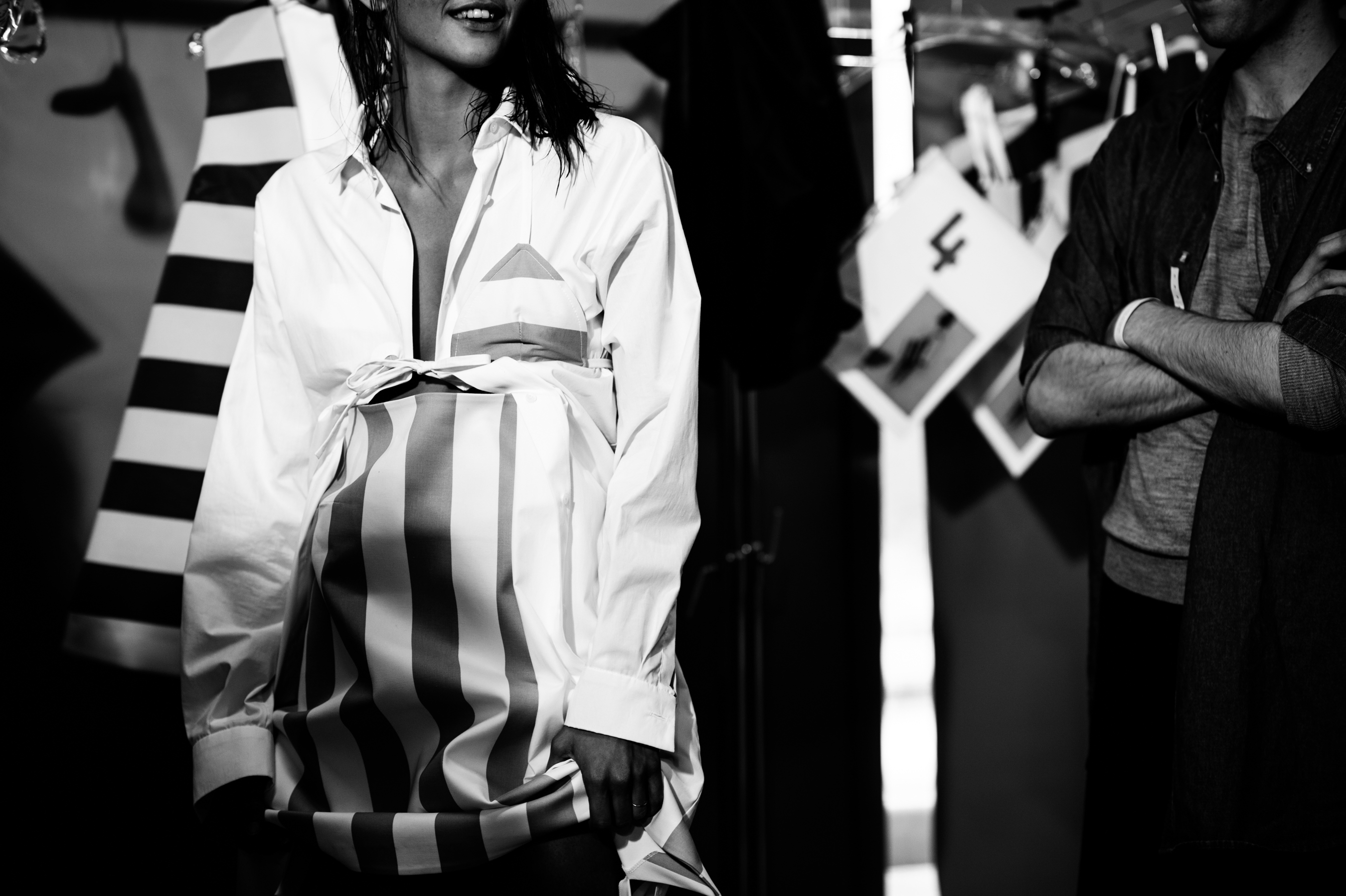 French model Philippine Chaumont before the show