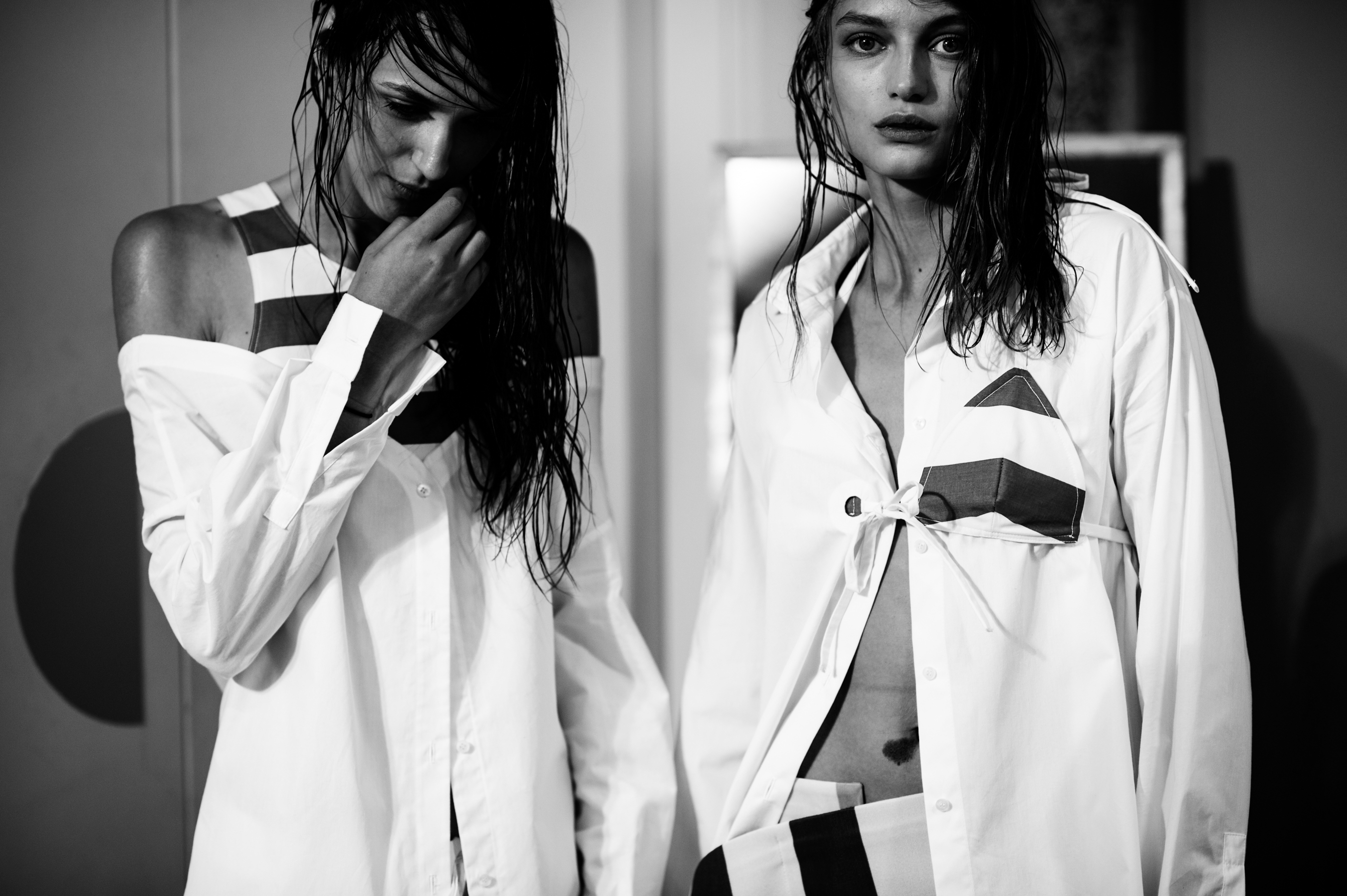 Two models before a fashion show