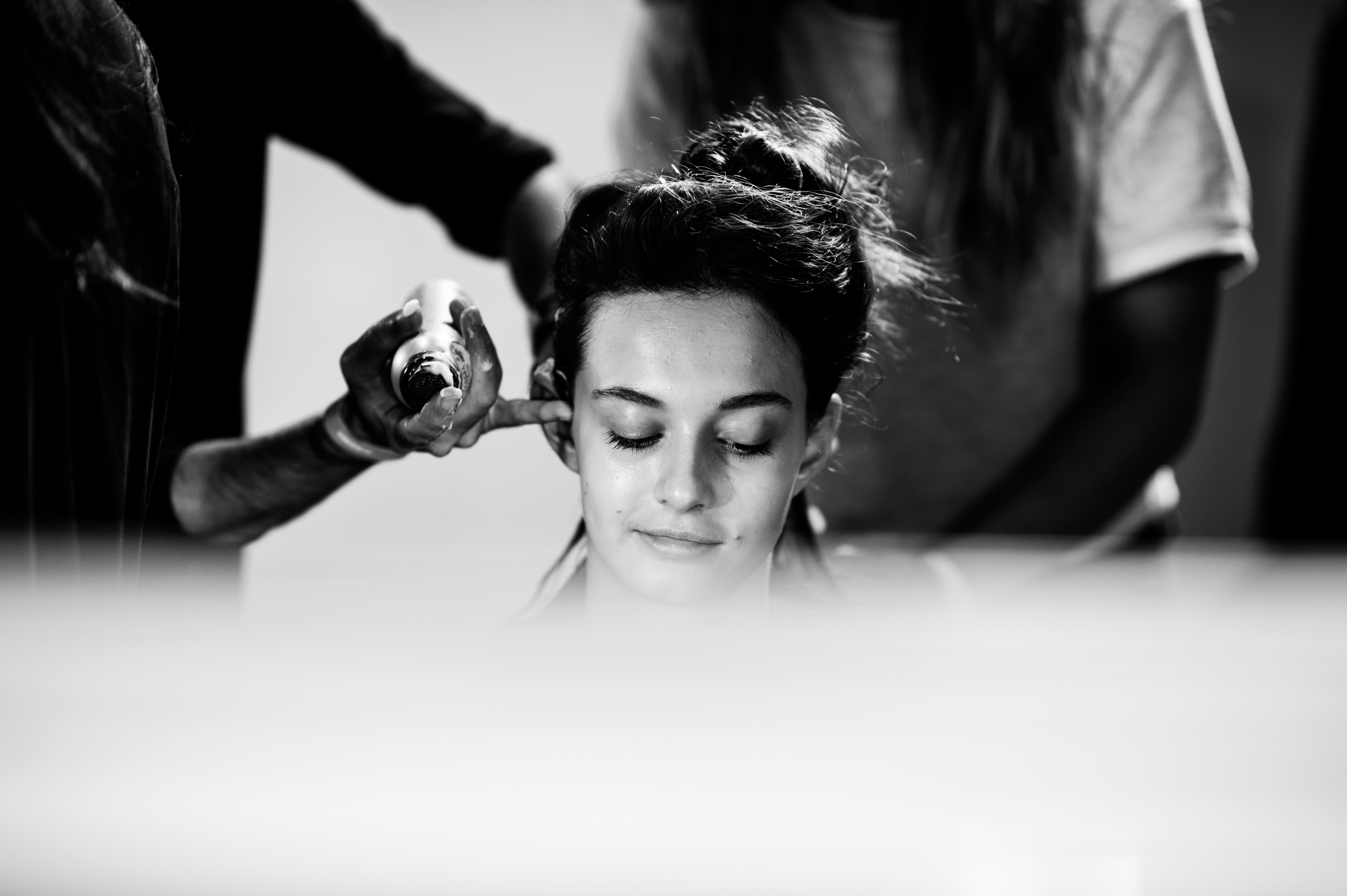 Model Marylou Moll in hair and makeup