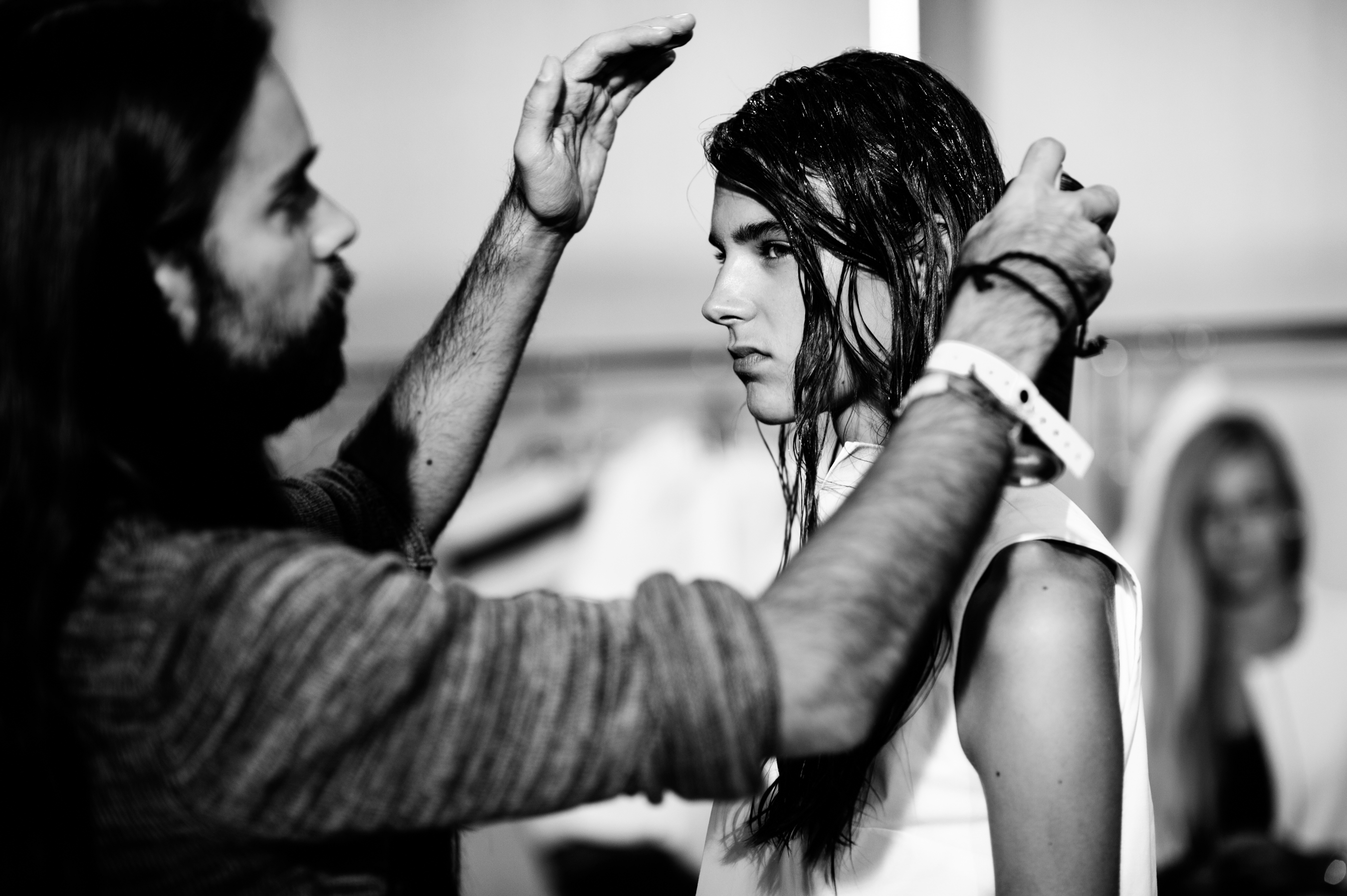 Olivia David in hair and makeup