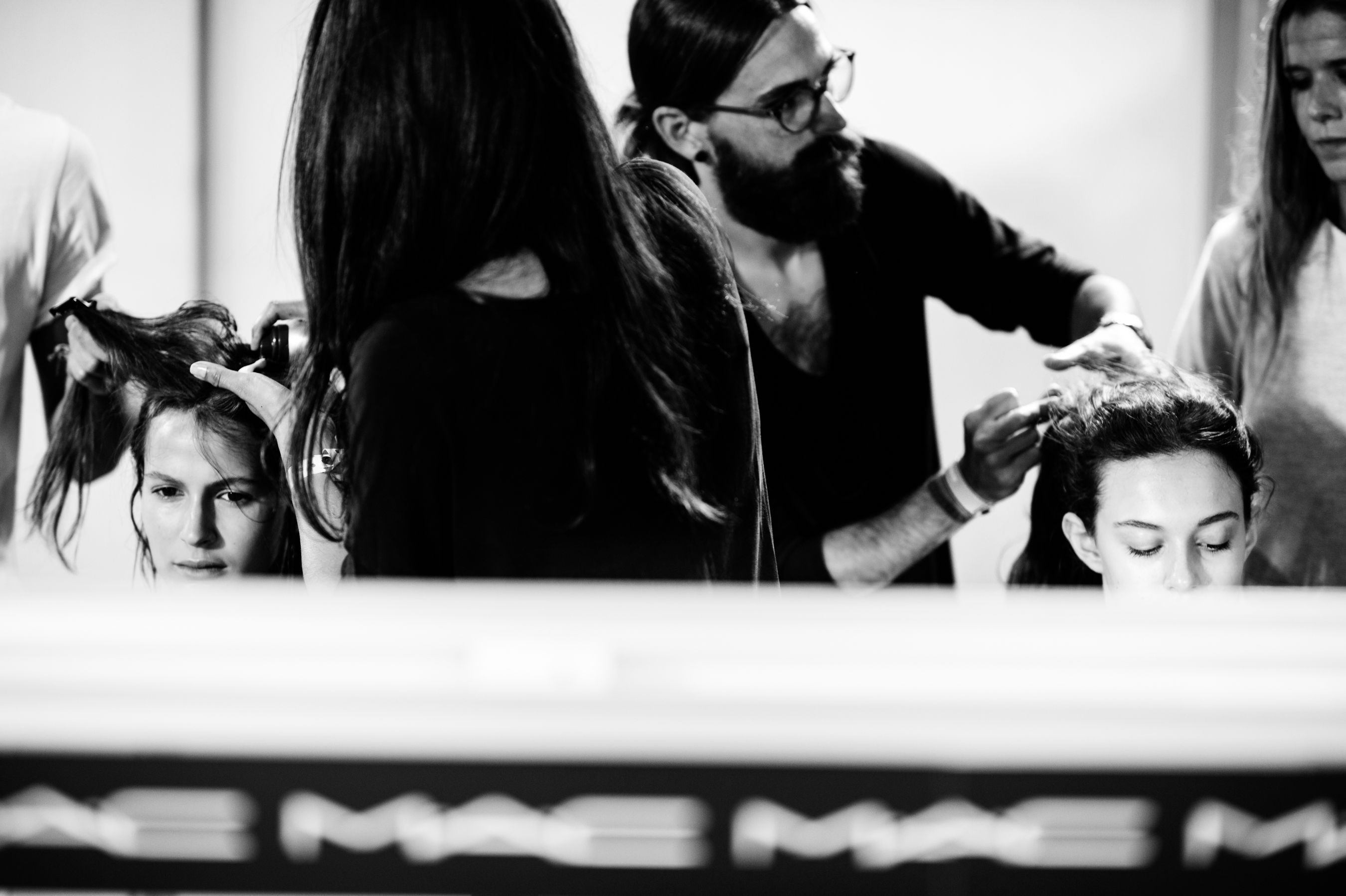 Two models in hair and makeup