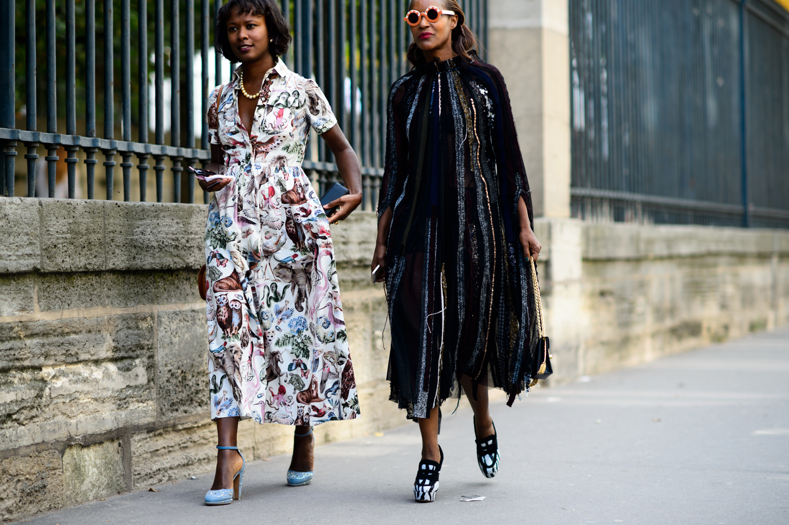 Two women walking in France