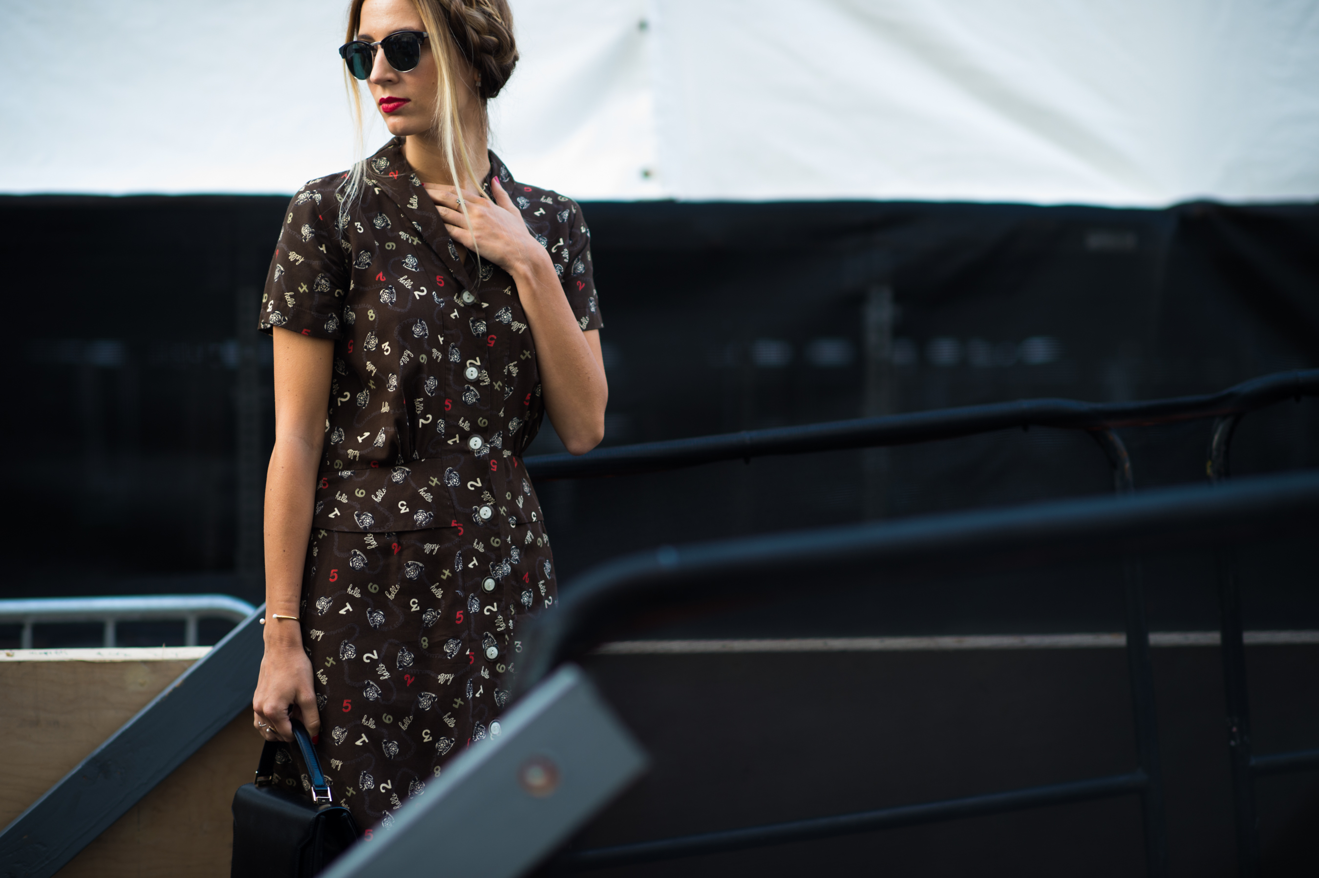 DJ wearing a floral dress and sunglasses