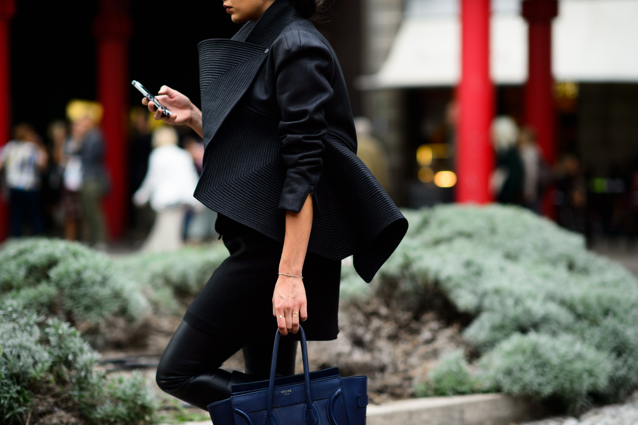 Romanian girl wearing an amazing black jacket