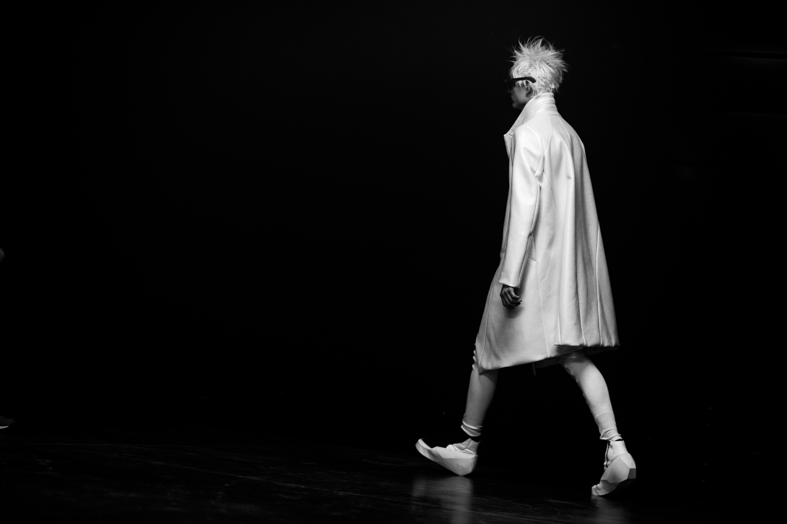 Male model wearing all white