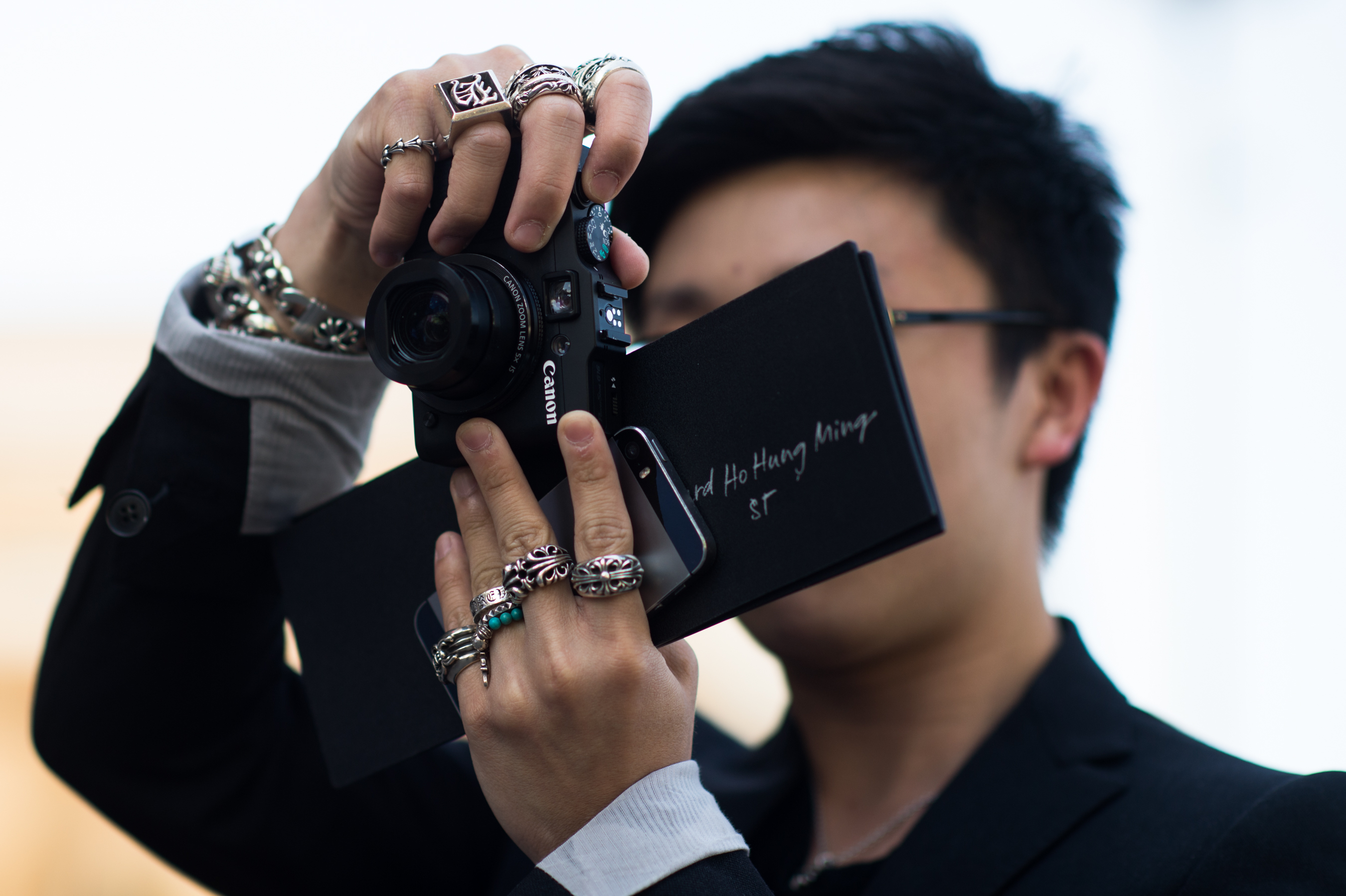Man wearing tons of Chrome Hearts