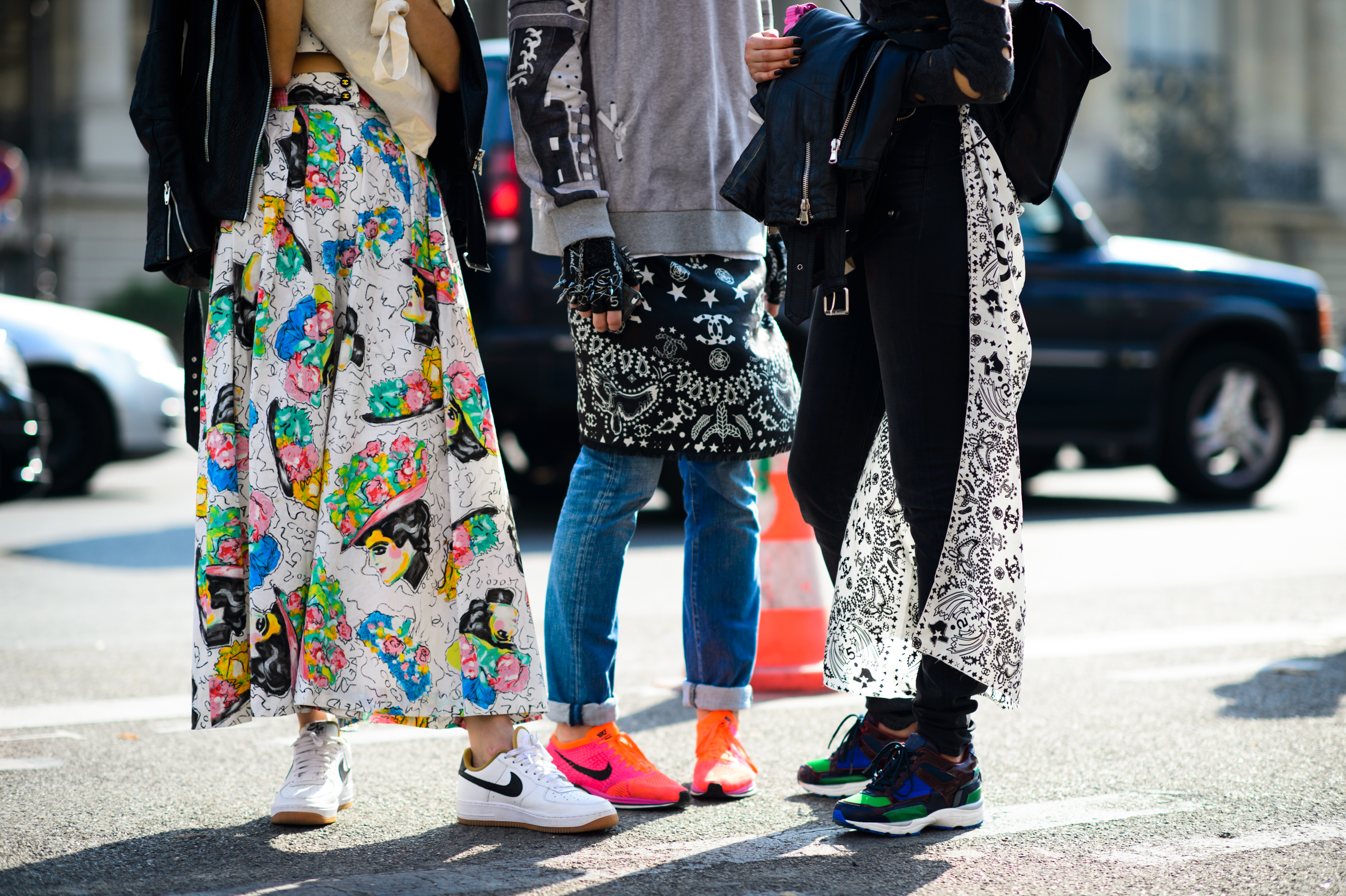 Three models wearing the French designer