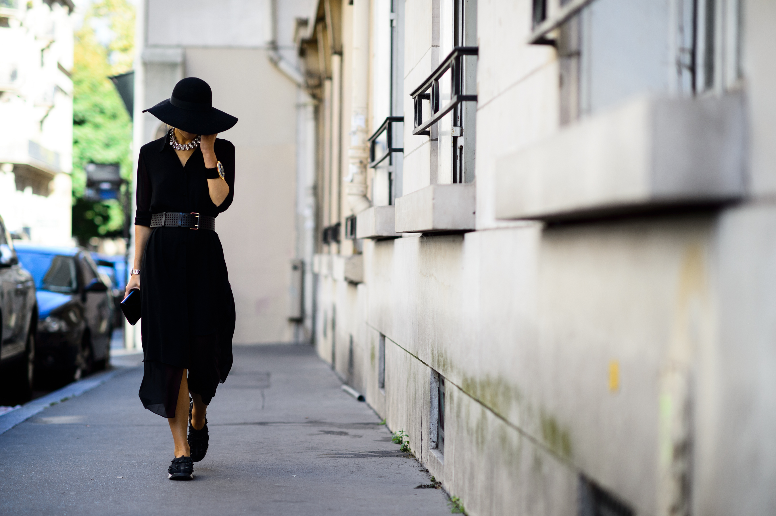 Russian woman wearing all black