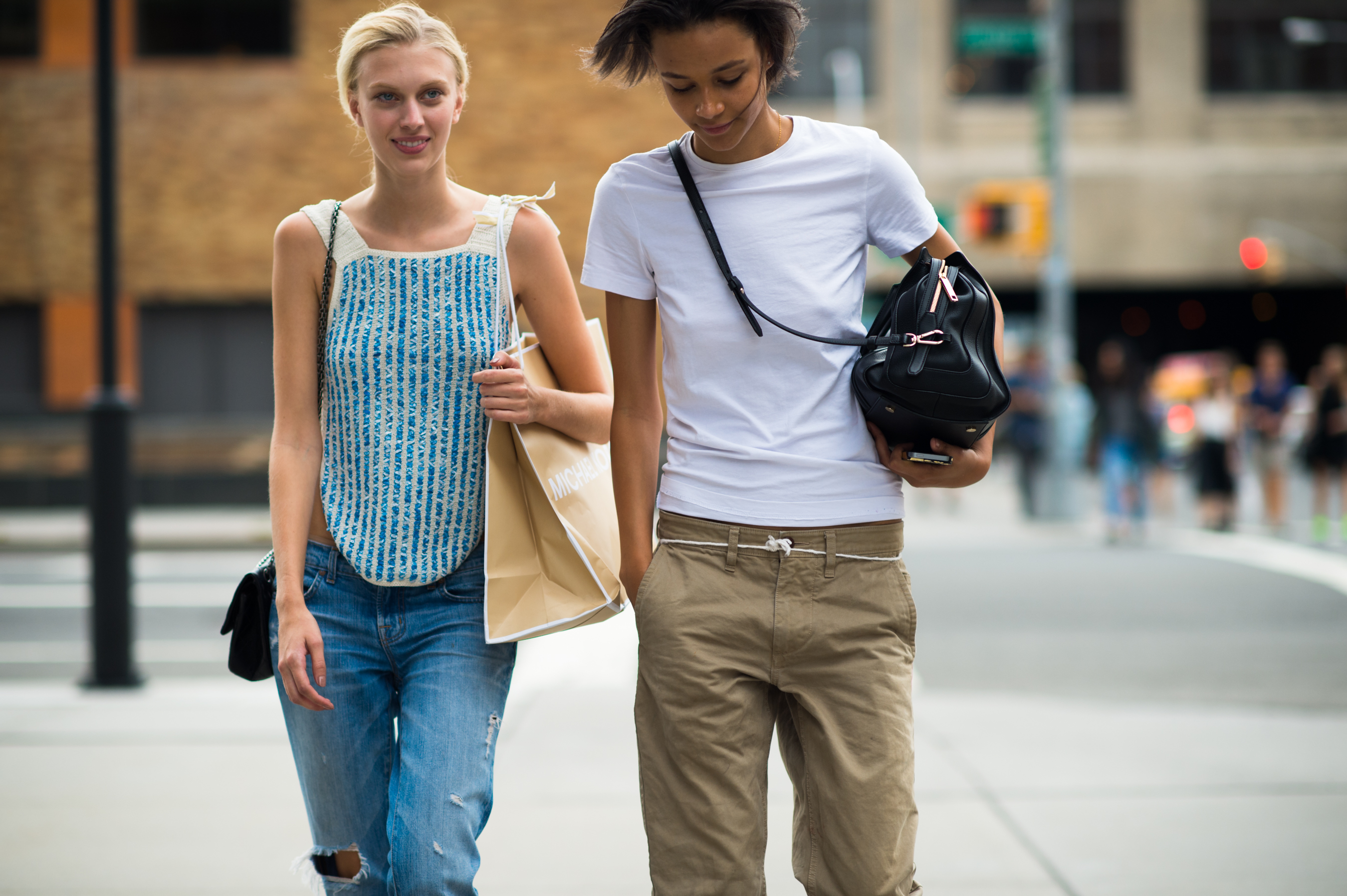 Two American models after a fashion show