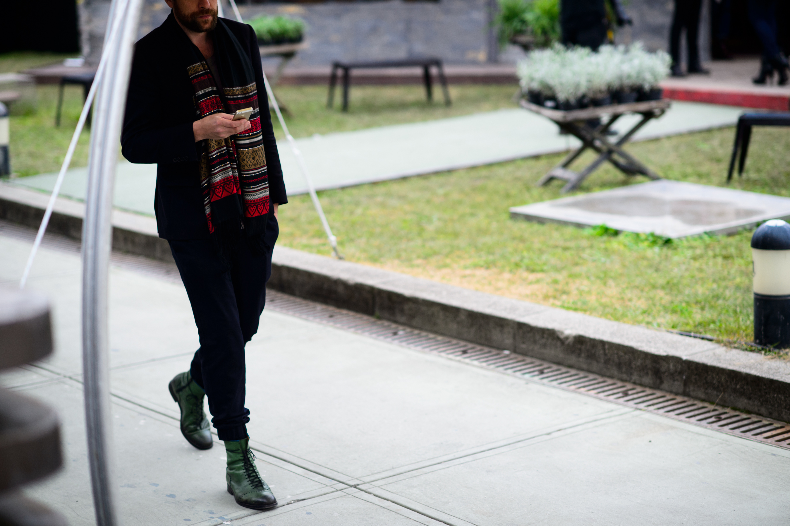 Belgian man from Norwegian Rain at Pitti Uomo