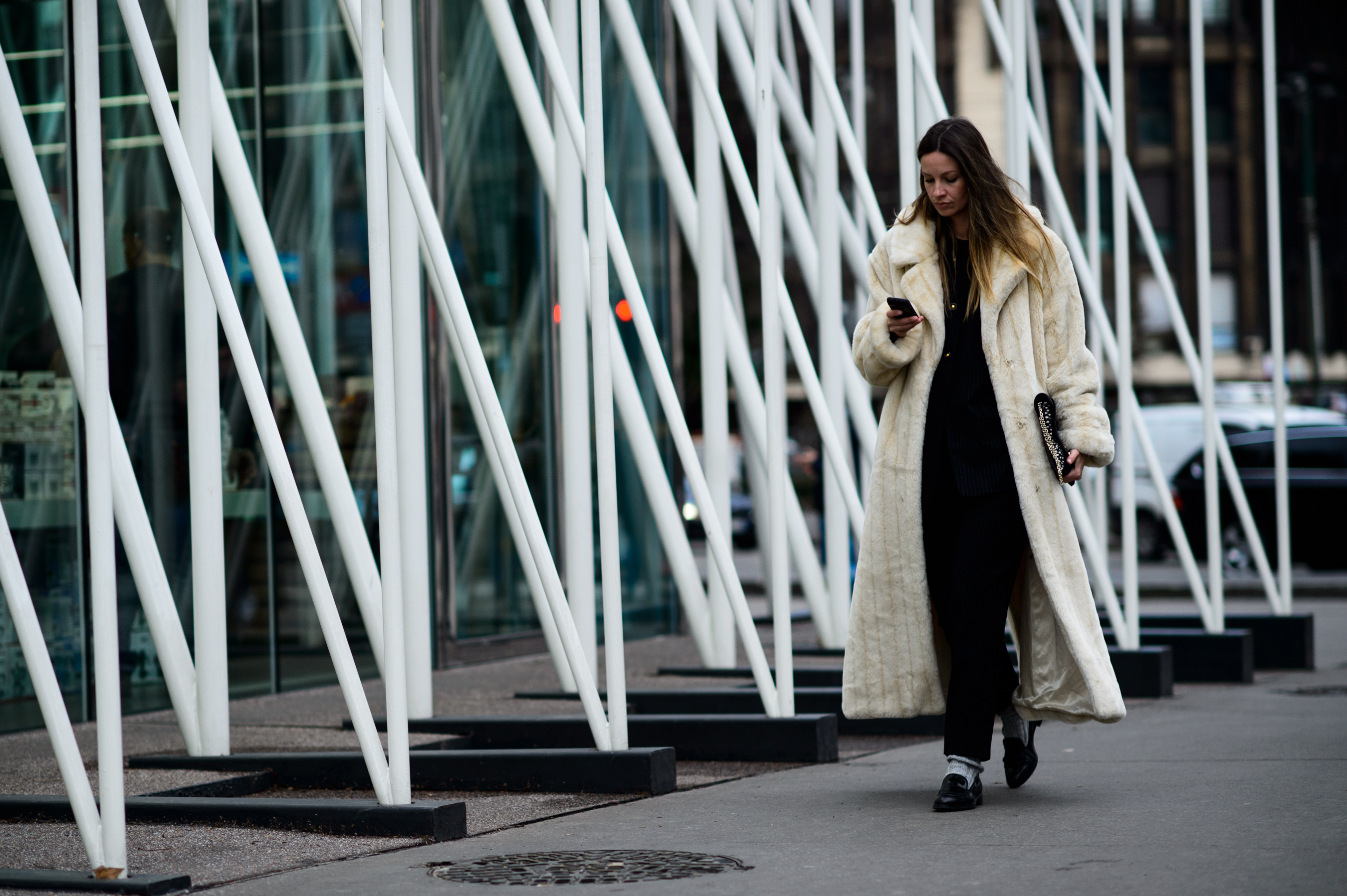 Hungarian model wearing a fur coat