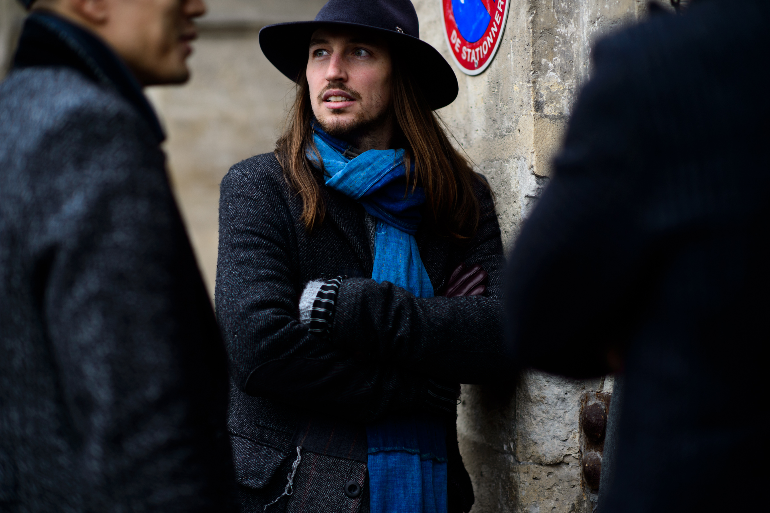 Quebecois hat-maker talking in France