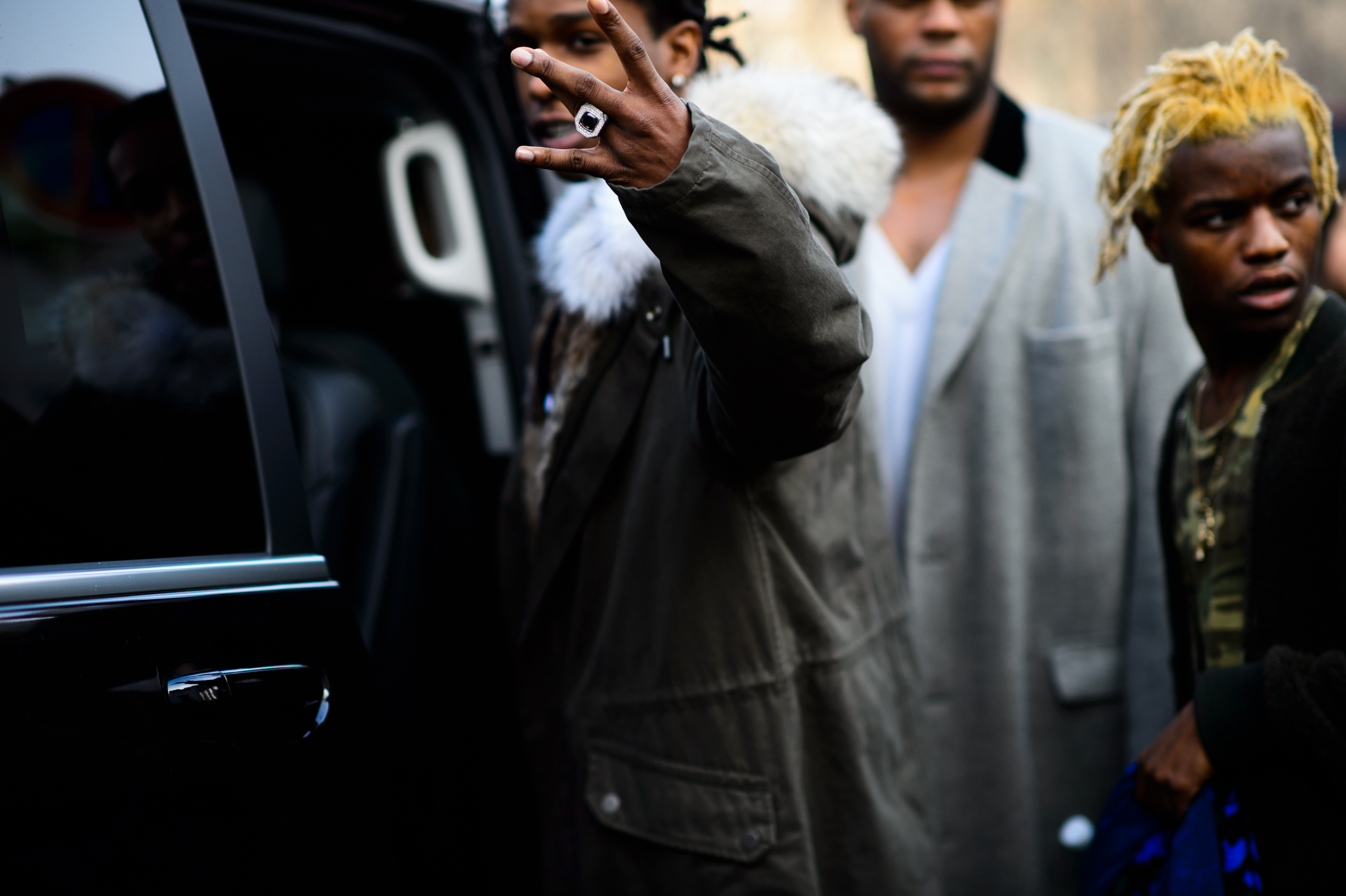 Rapper after Rick Owens FW15 show