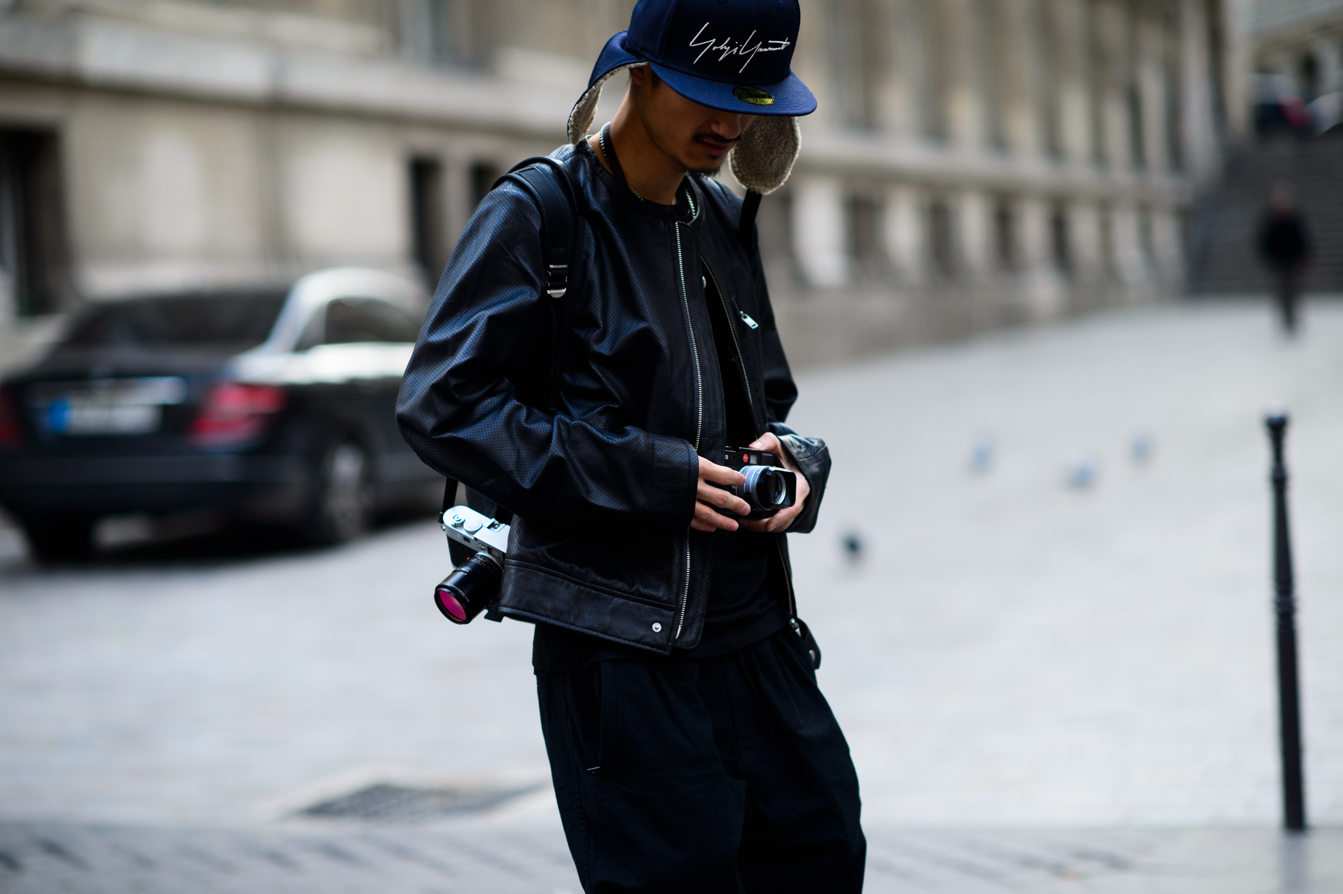 Japanese man with two Leica M cameras