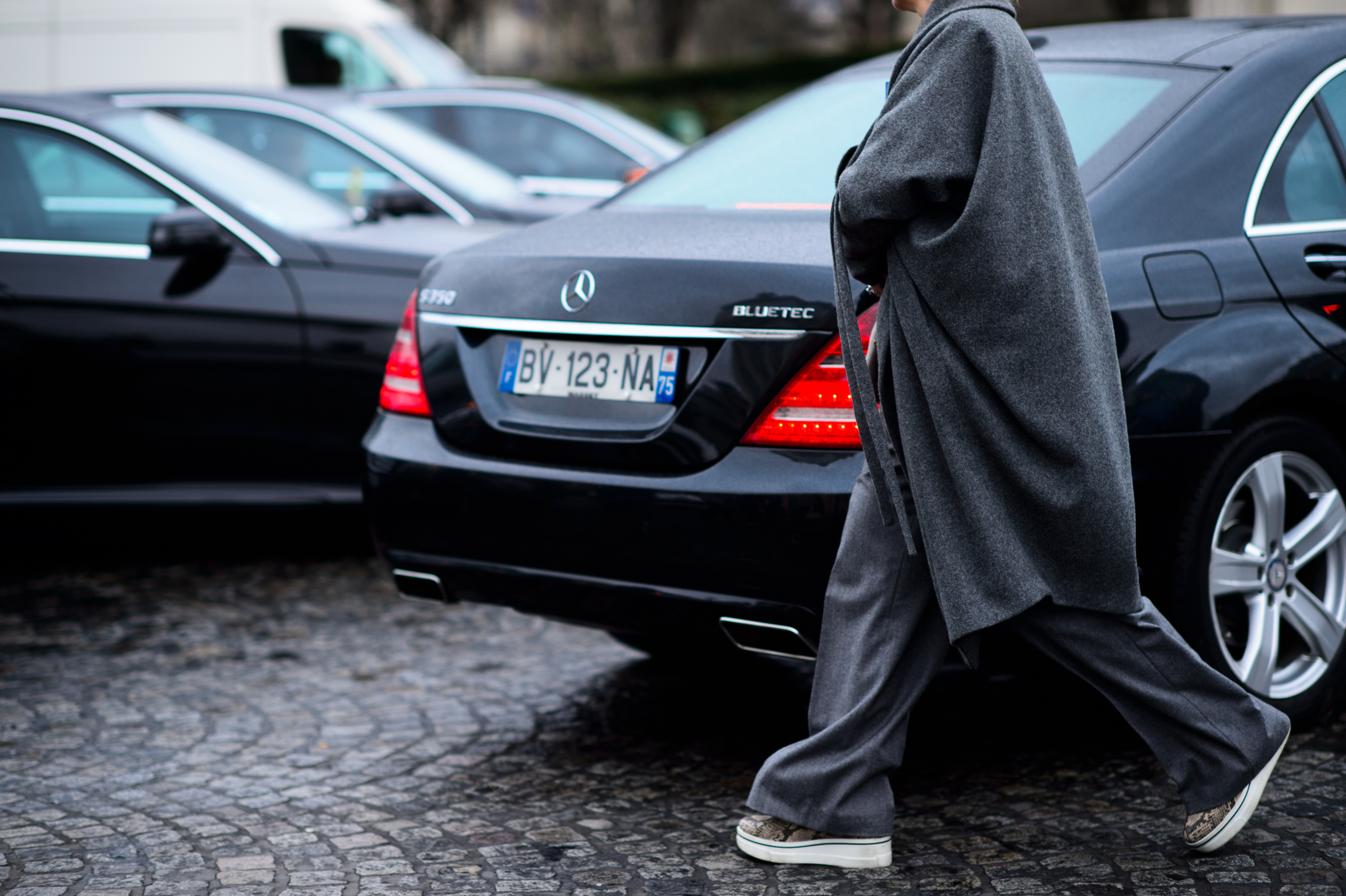 Woman wearing all grey in France