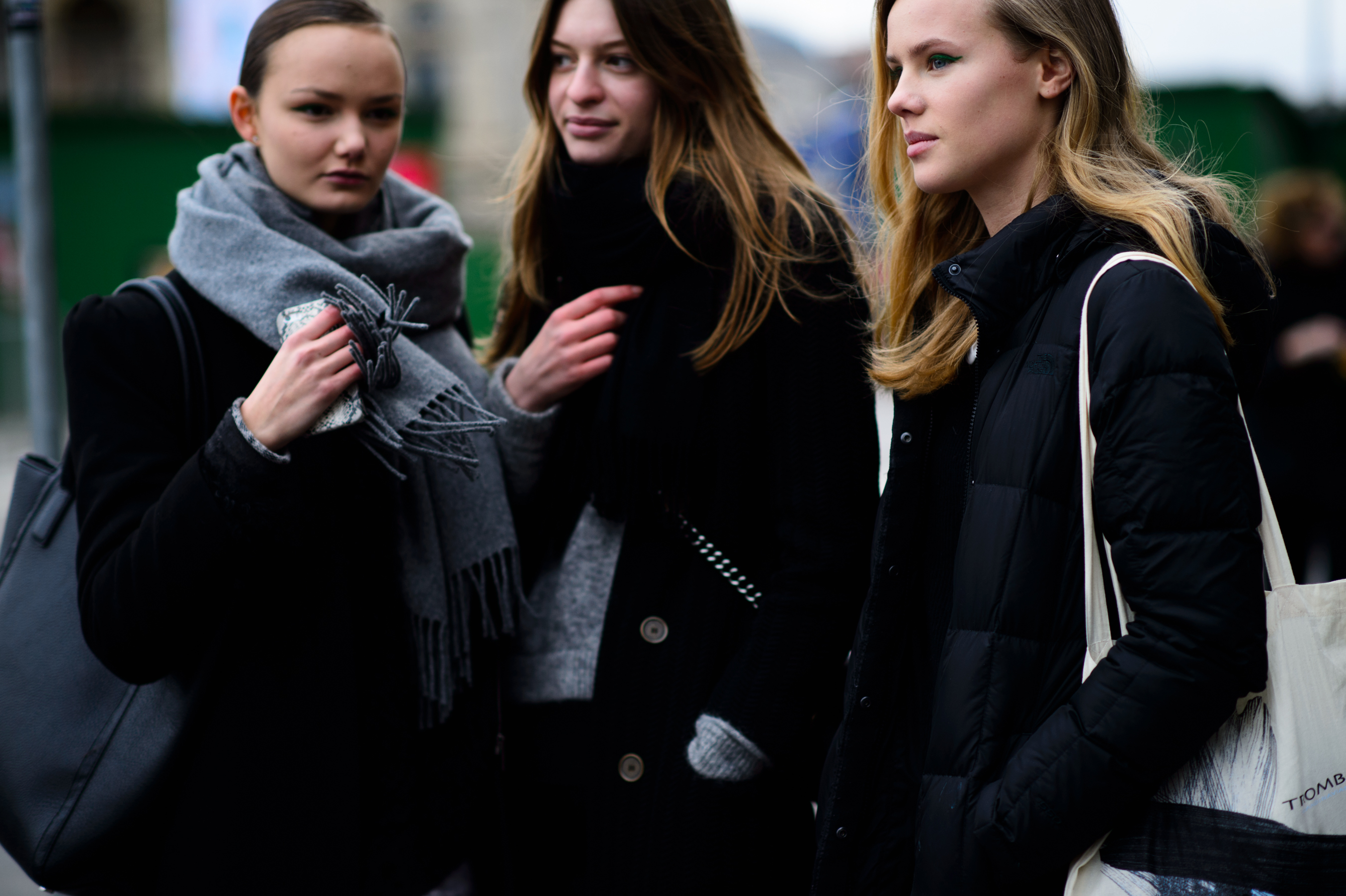 Three Danish models after a show